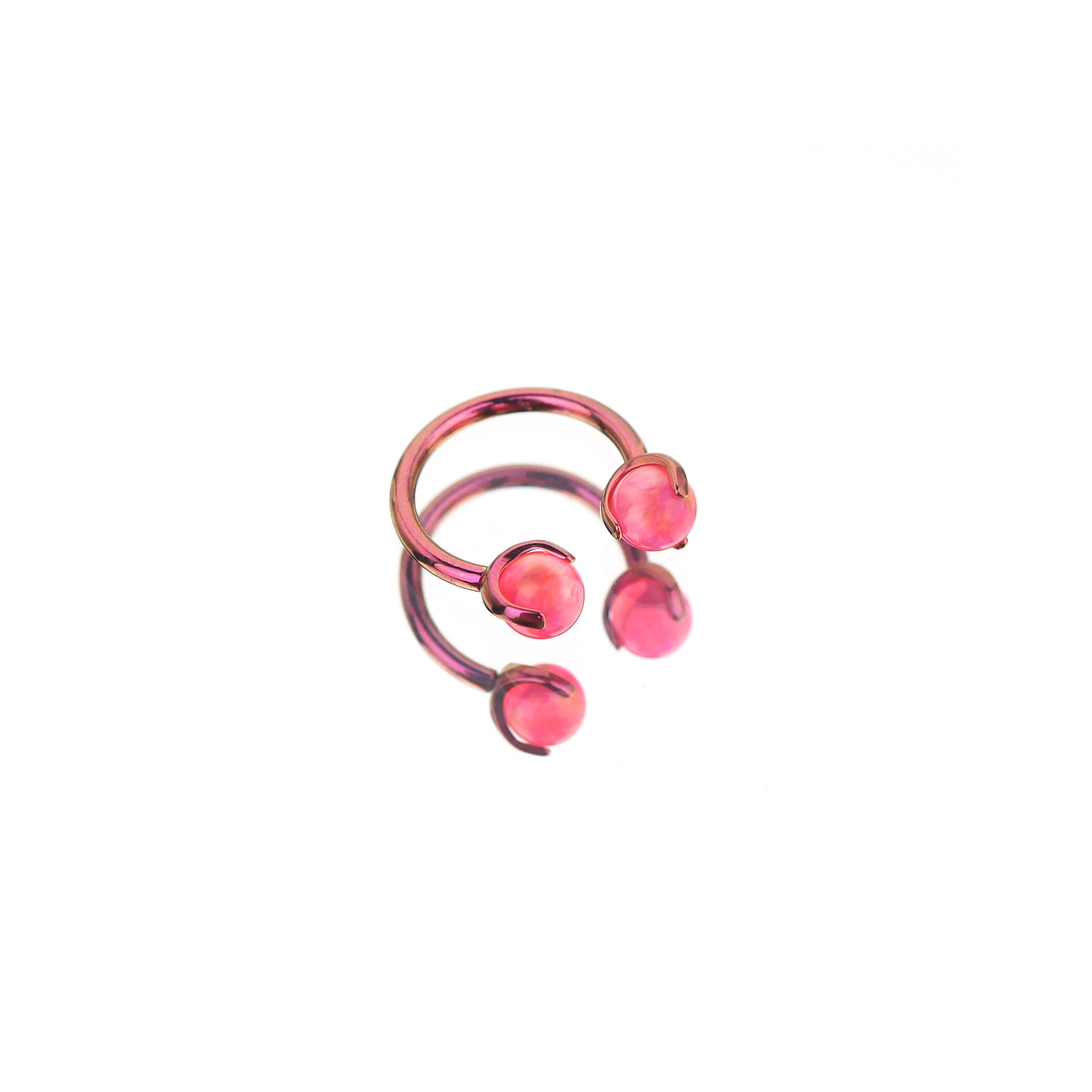 Opal Internally Threaded Titanium Horseshoe Ring