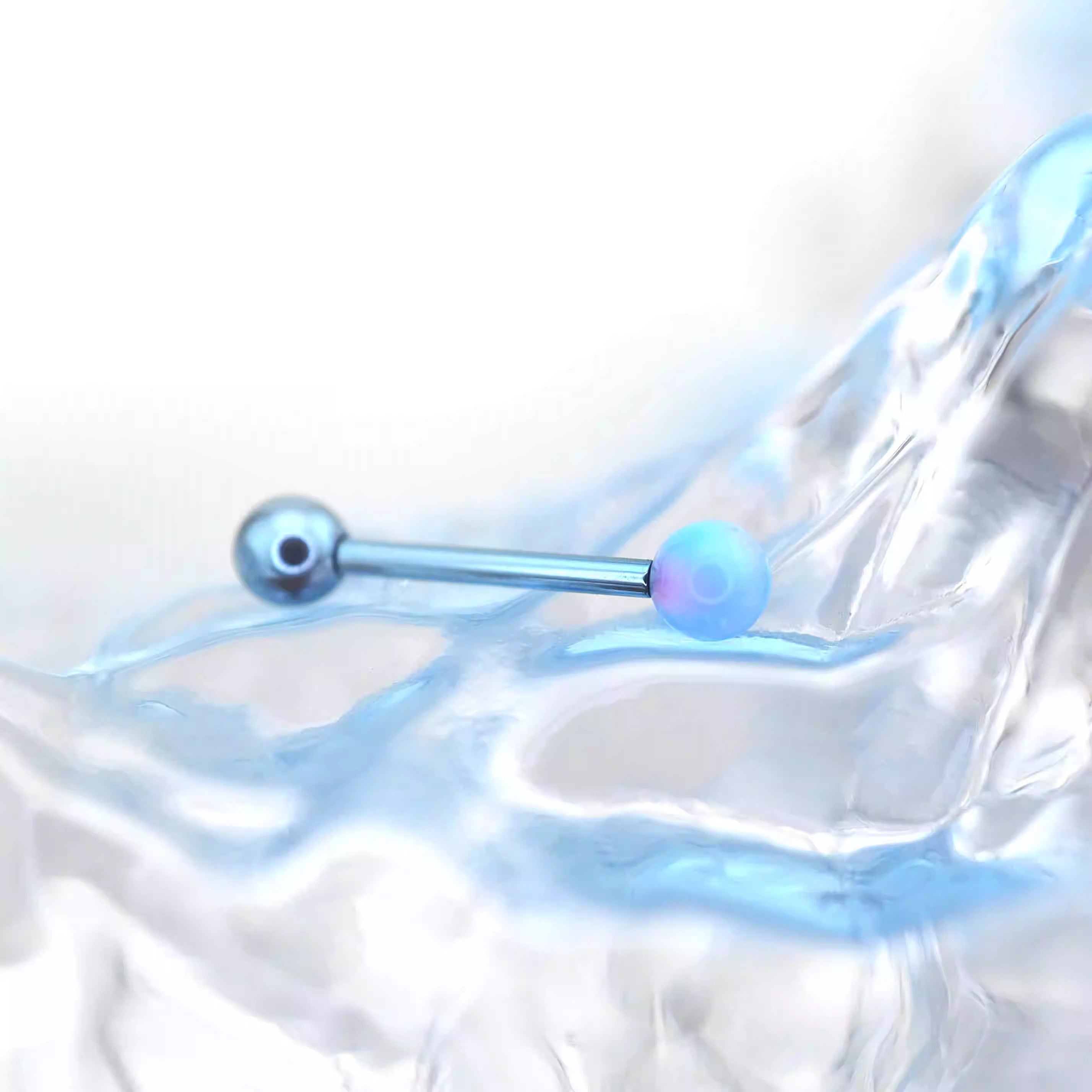 14G Opal Internally Threaded Titanium barbell studs