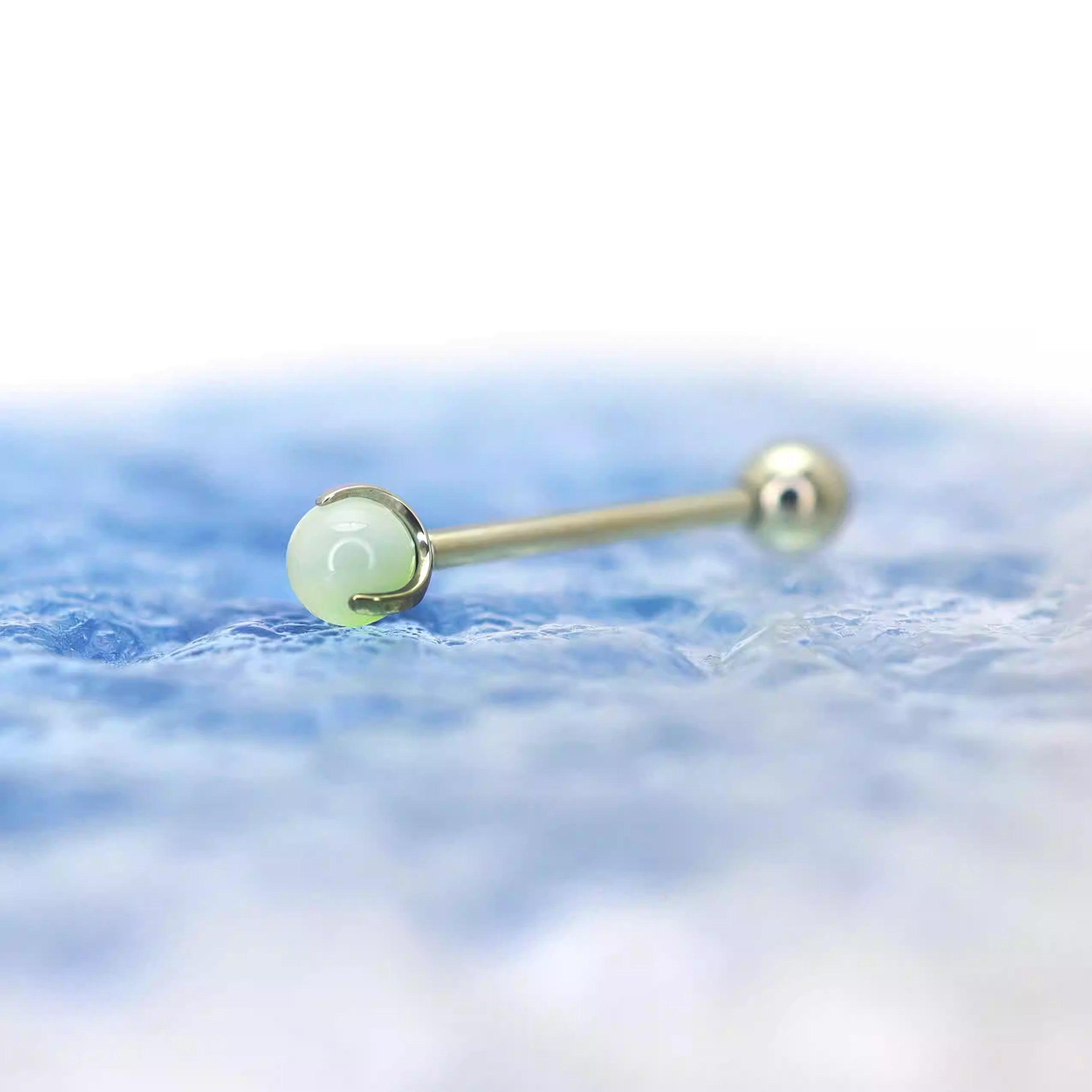 14G Pastel CZ Internally Threaded barbell stud