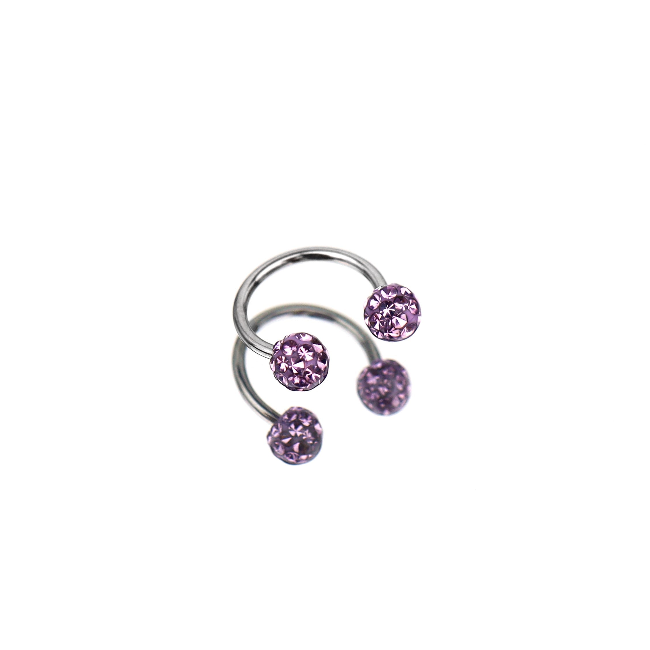 Full CZ Ball Horseshoe Ring