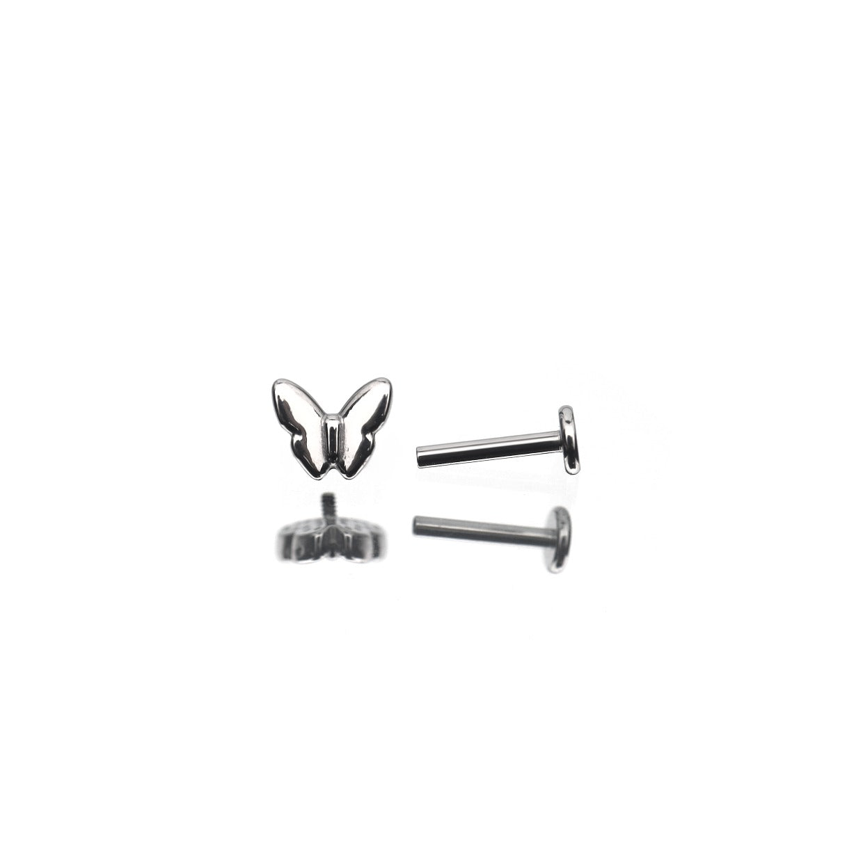 3D Butterfly Internally Threaded Stainless Steel Ear Studs