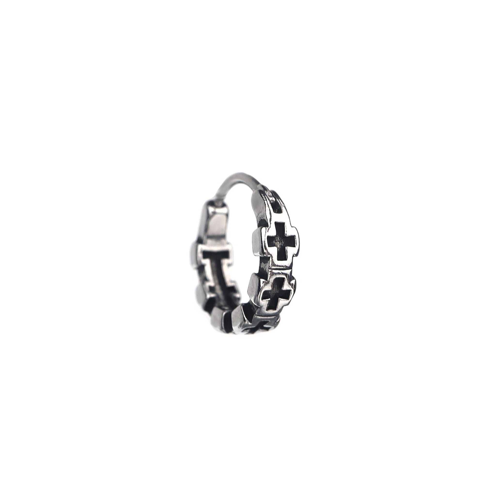 Epoxy Small Cross Stainless Steel Earrings
