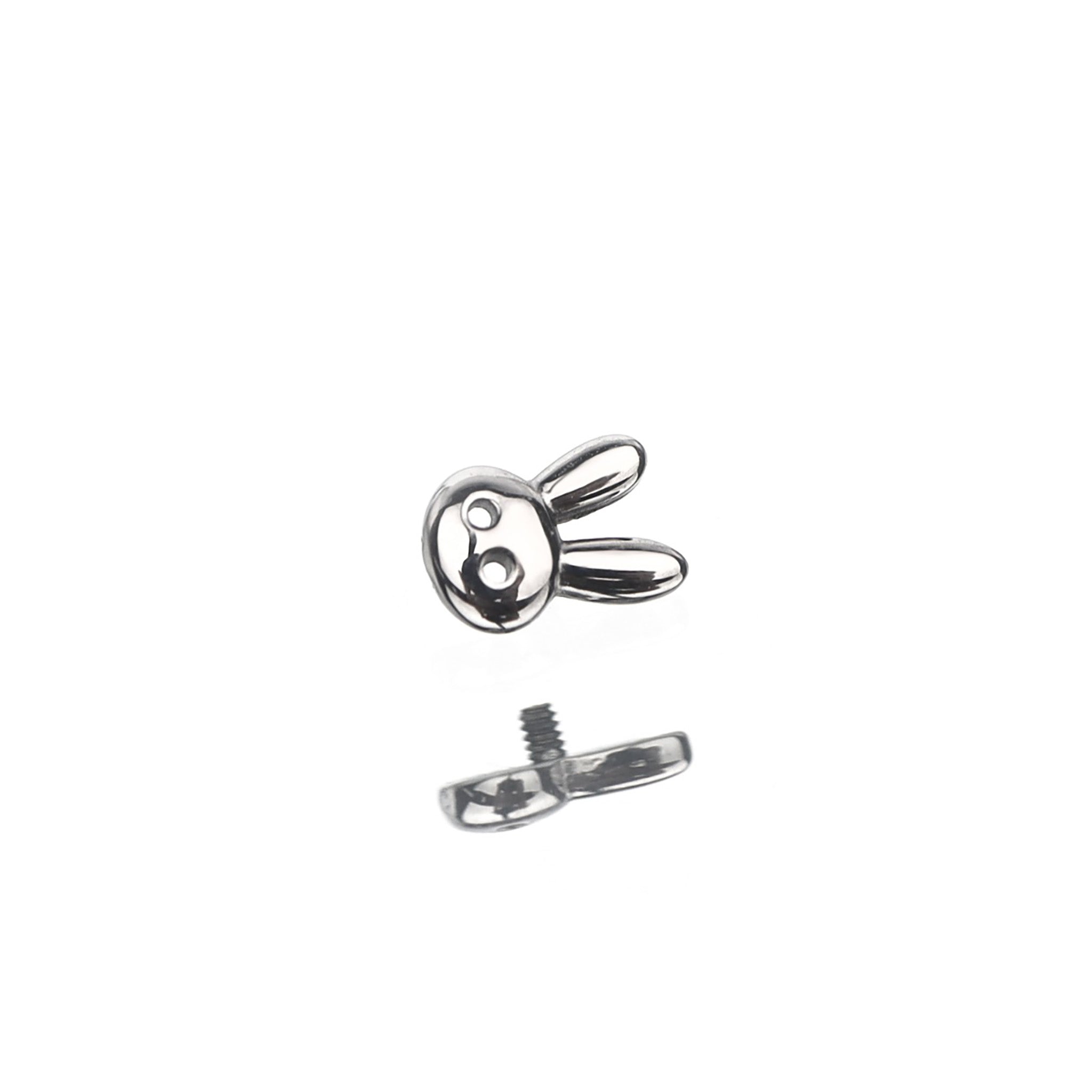 Cute Bunny Head Internally Threaded Stainless Steel Ear Studs