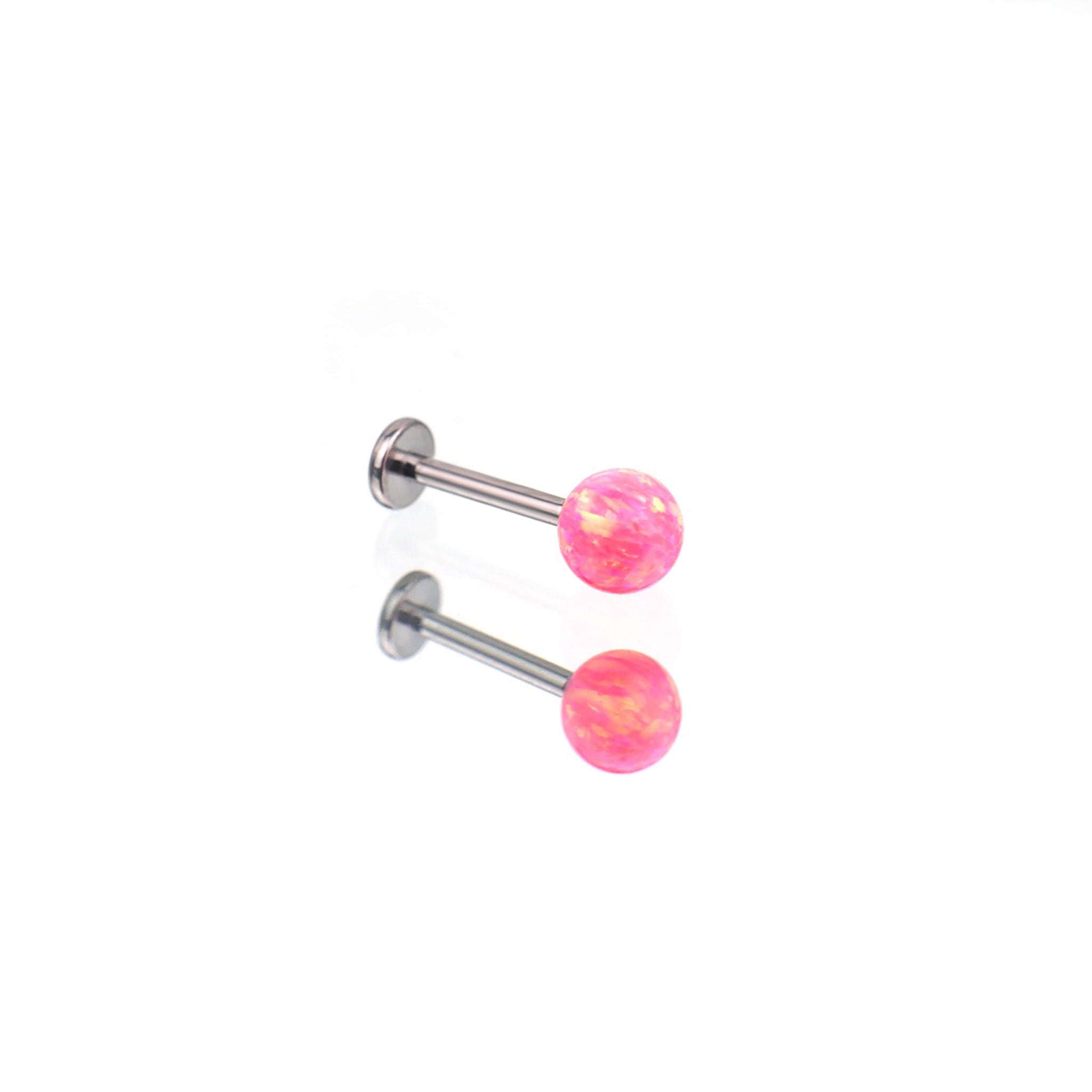 5mm Internally Threaded Opal Titanium Ear Studs