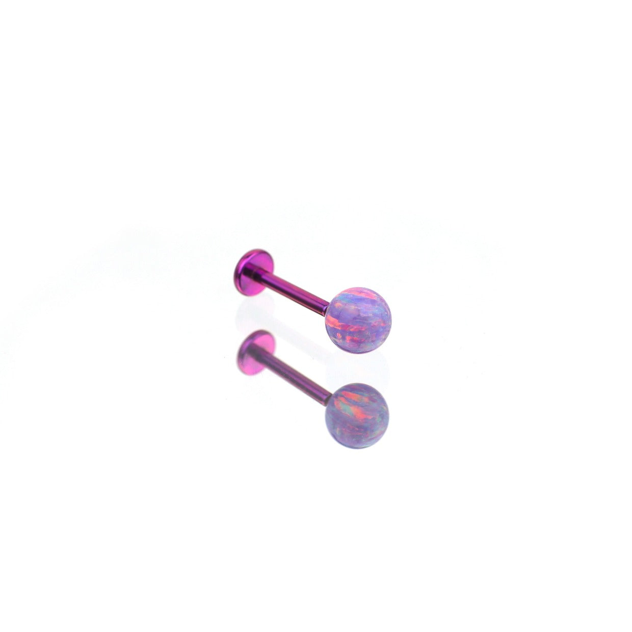 5mm Internally Threaded Opal Titanium Ear Studs