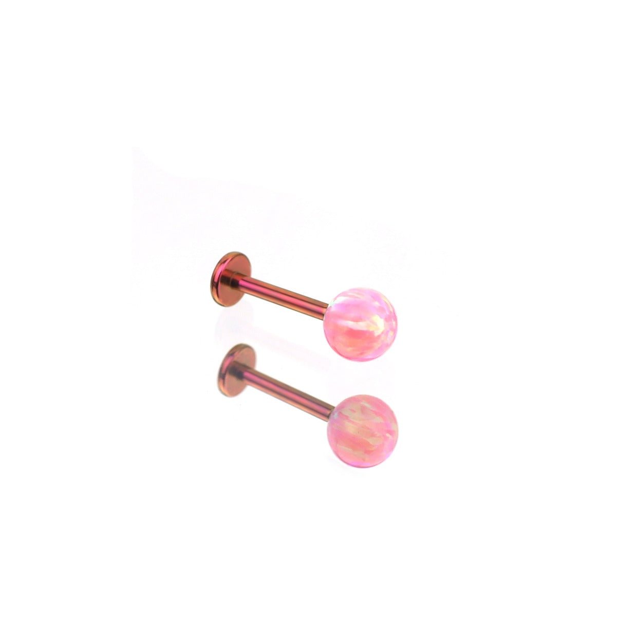 5mm Internally Threaded Opal Titanium Ear Studs