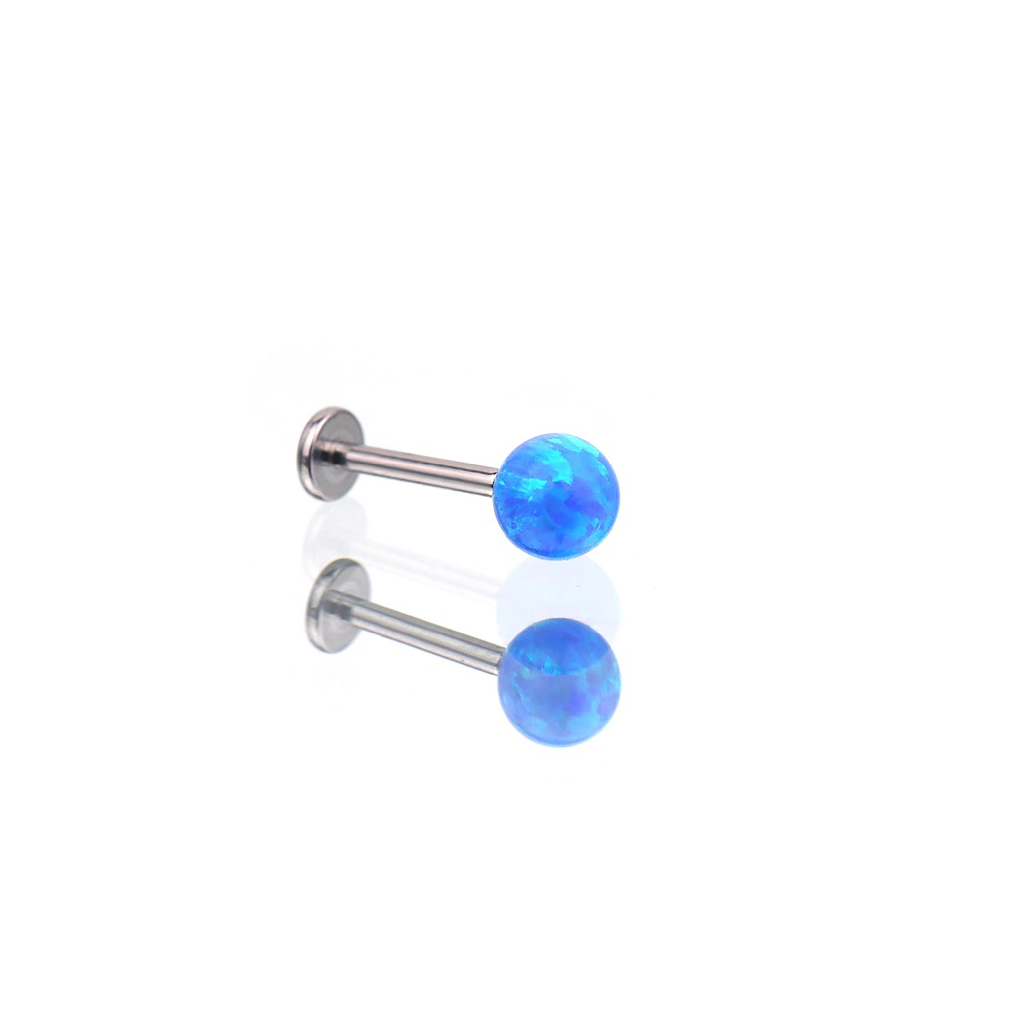 5mm Internally Threaded Opal Titanium Ear Studs