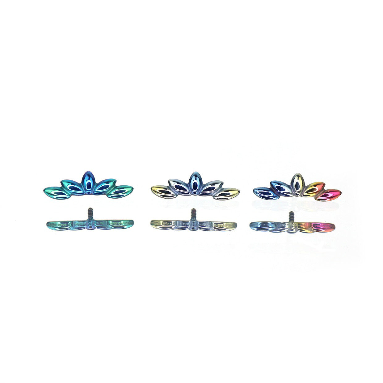 Petal & Leaf Internally Threaded Titanium Ear Studs
