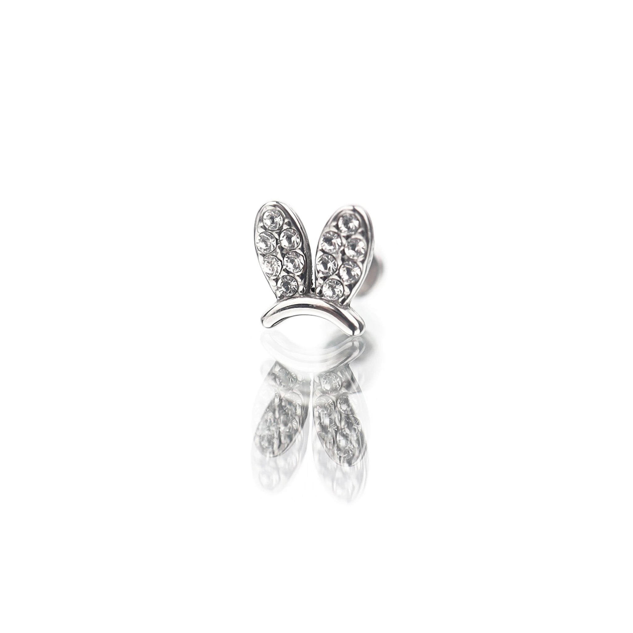 CZ Bunny Ear Stainless Steel Ear Studs