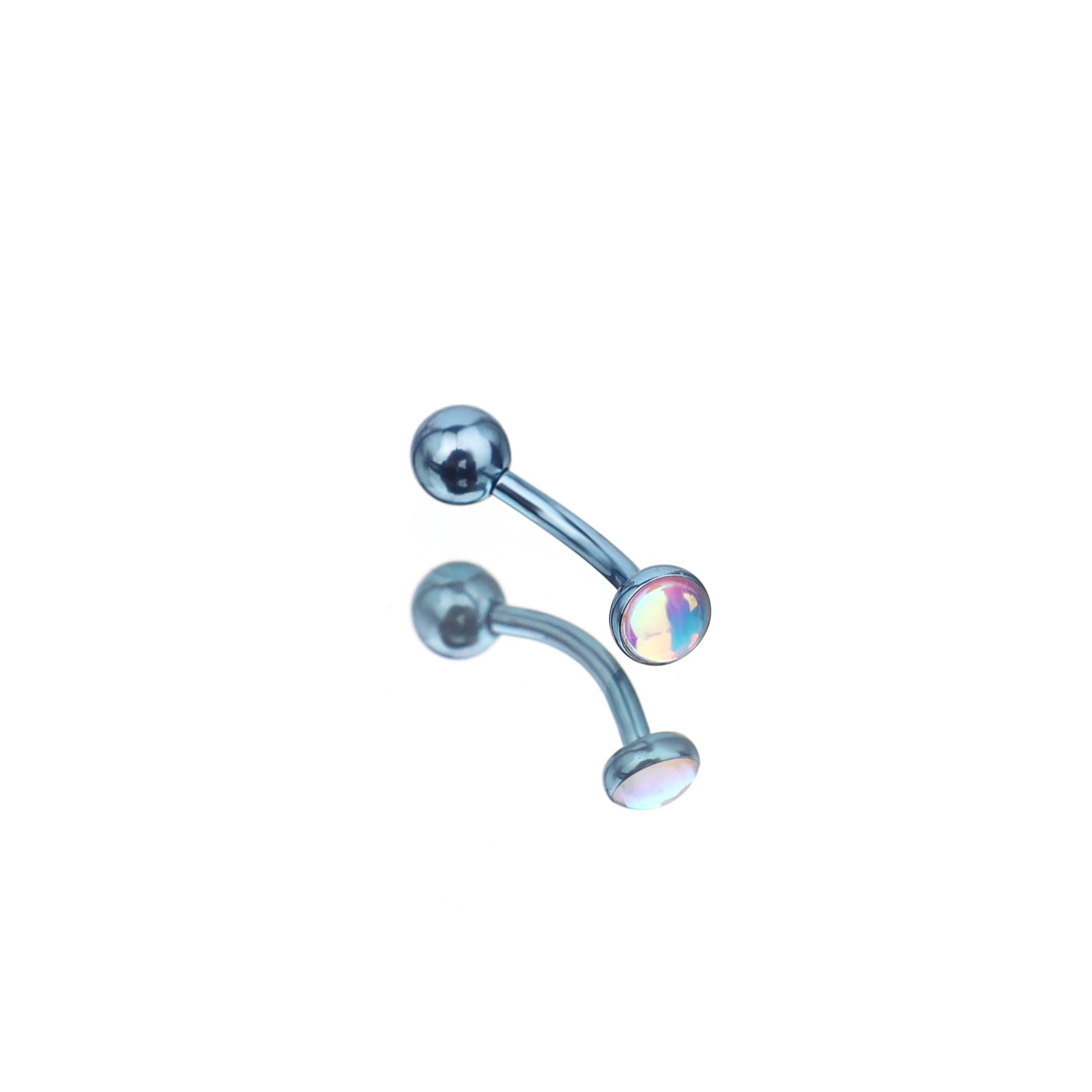 Double-Ended Rainbow Oil Slick Titanium Rook Jewelry