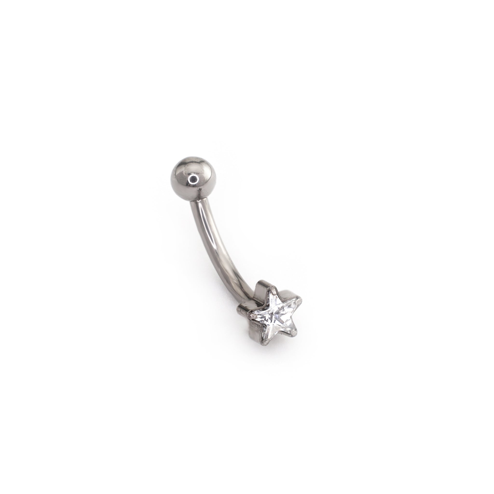 CZ Pentagram Internally Threaded Titanium Rook Jewelry