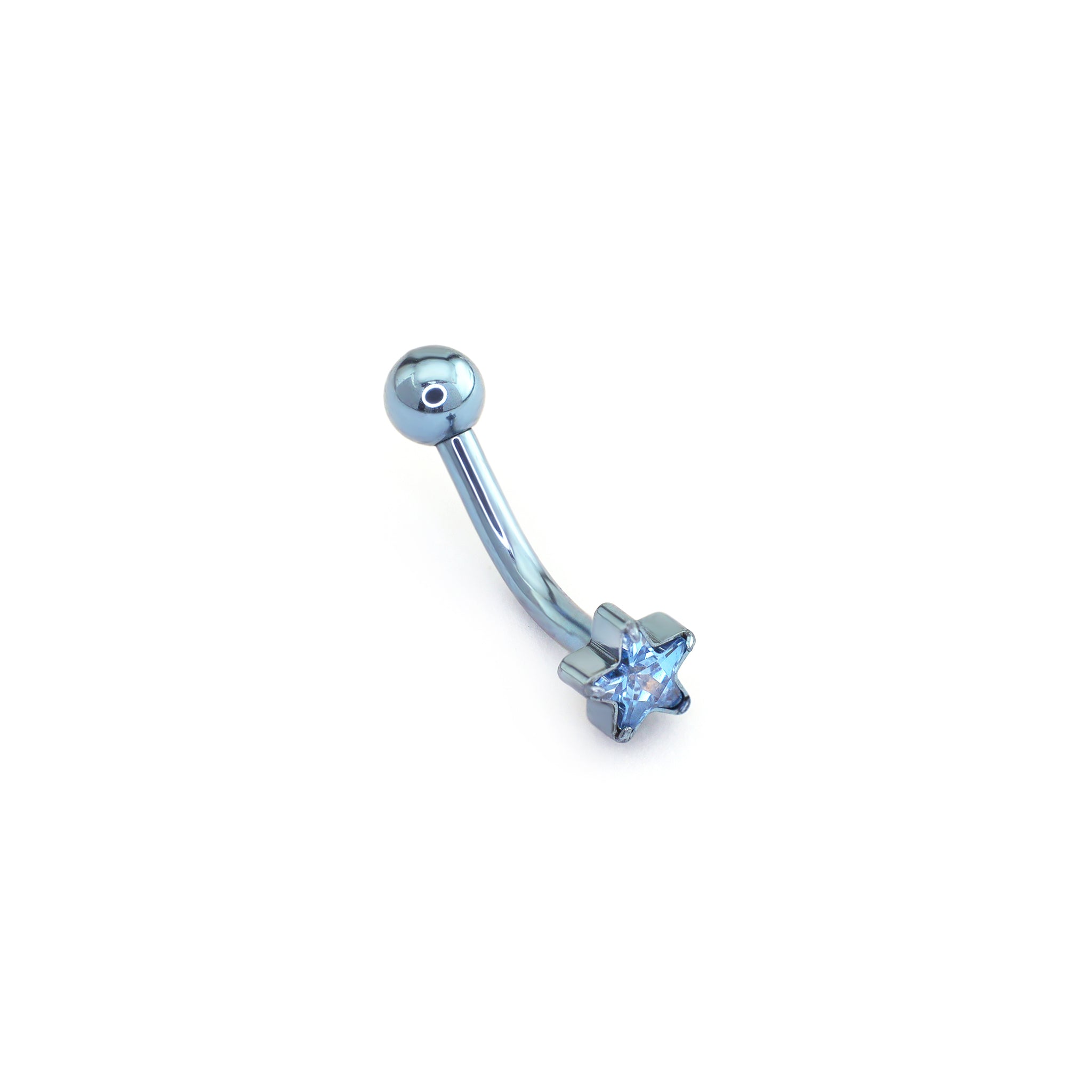 CZ Pentagram Internally Threaded Titanium Rook Jewelry