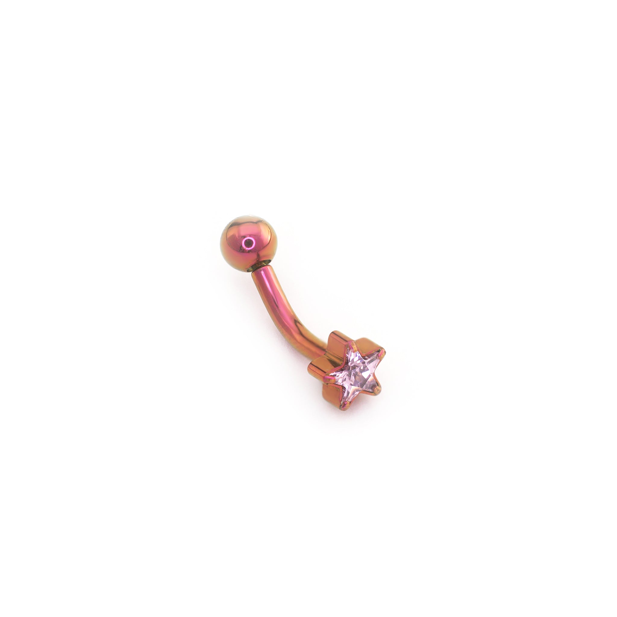 CZ Pentagram Internally Threaded Titanium Rook Jewelry