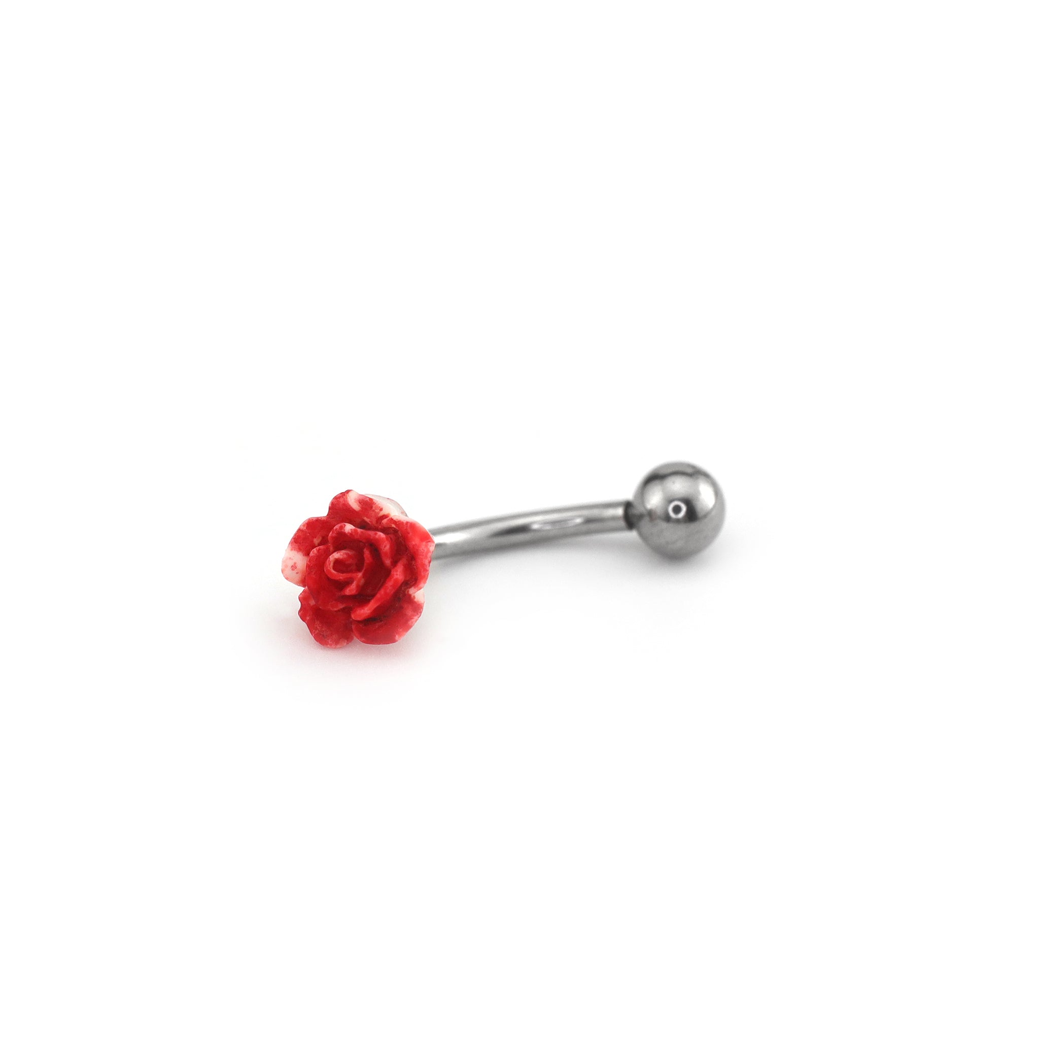 Colorful Rose Internally Threaded Stainless Steel Brow Studs