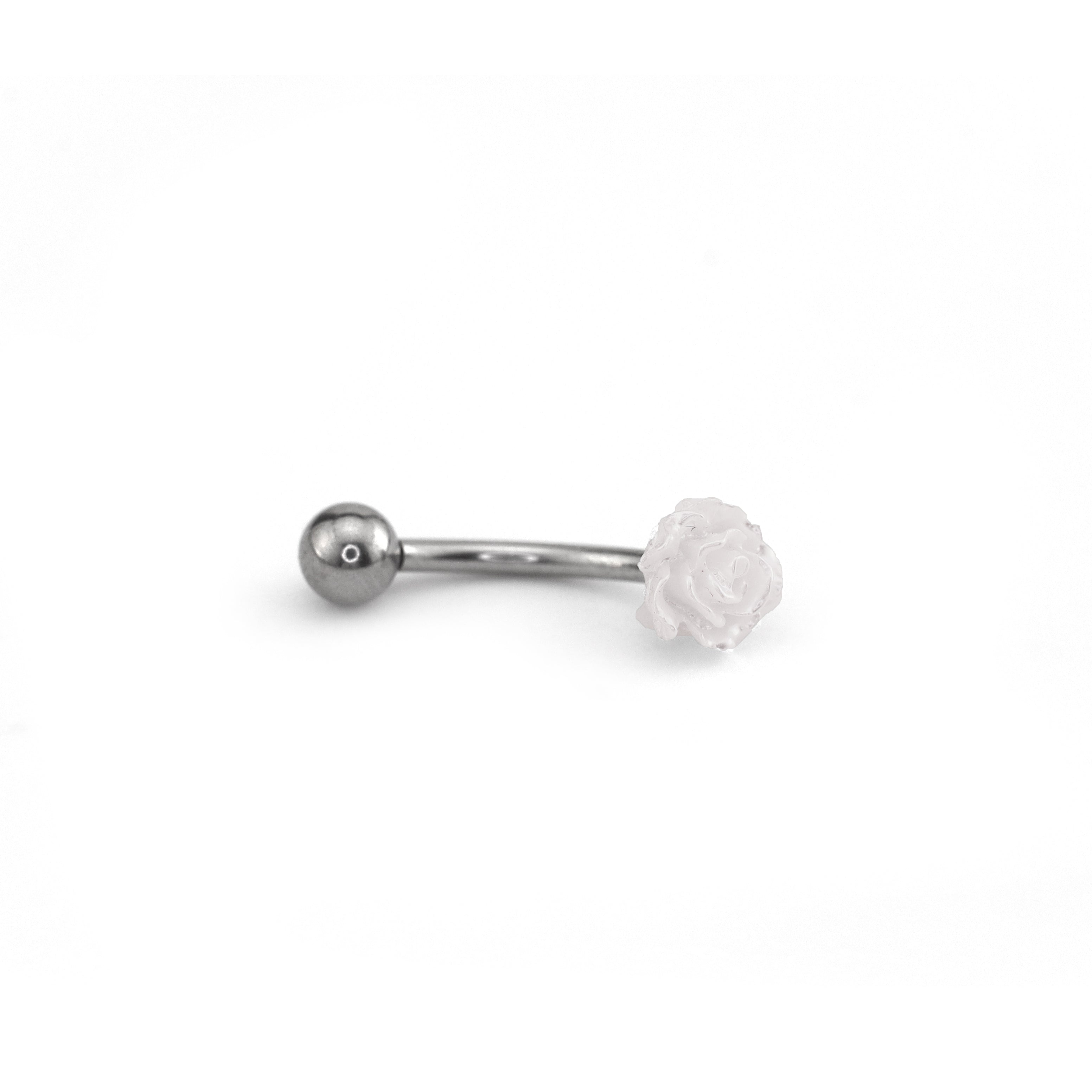 Colorful Rose Internally Threaded Stainless Steel Brow Studs