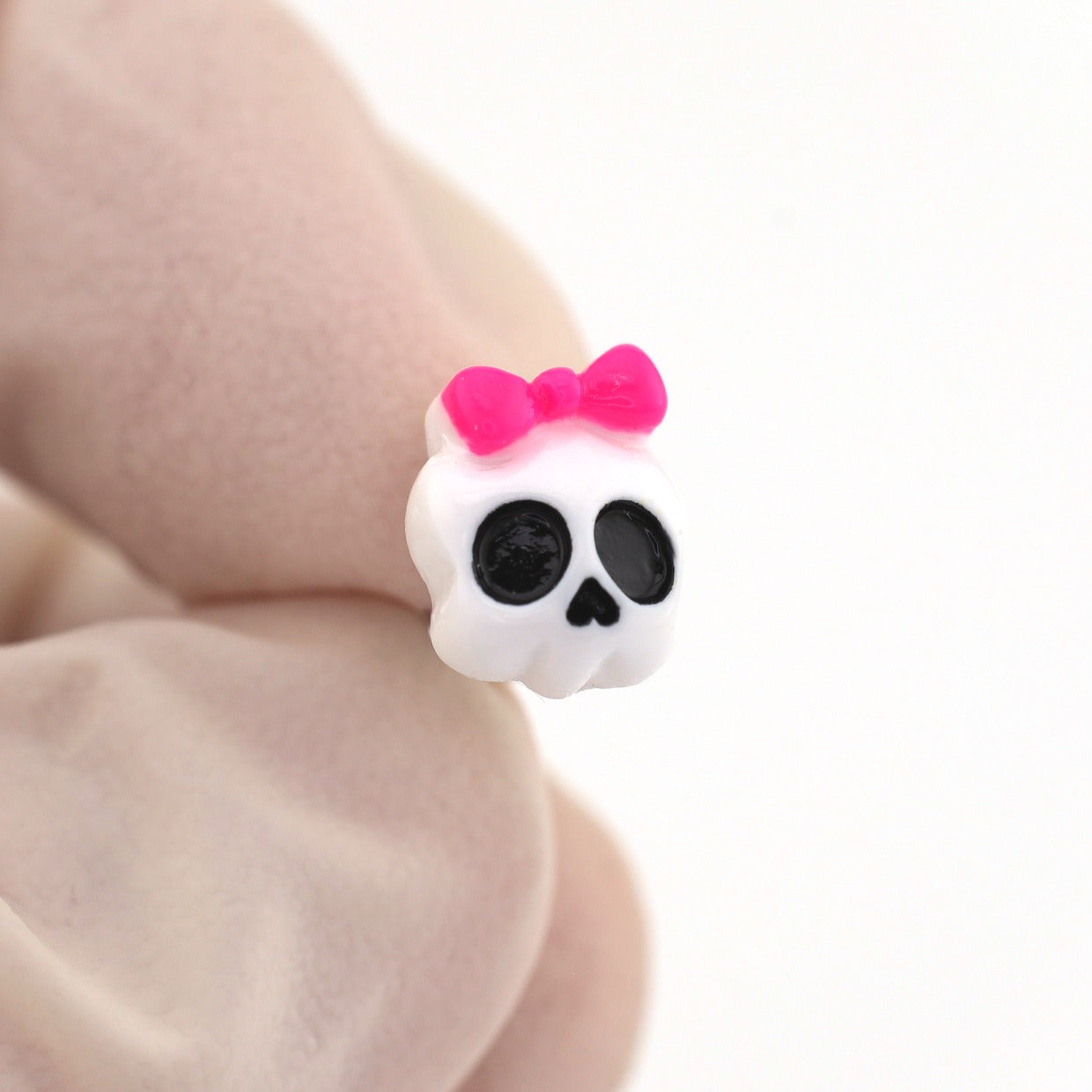 Resin Cute Skull Stainless Steel Ear Studs