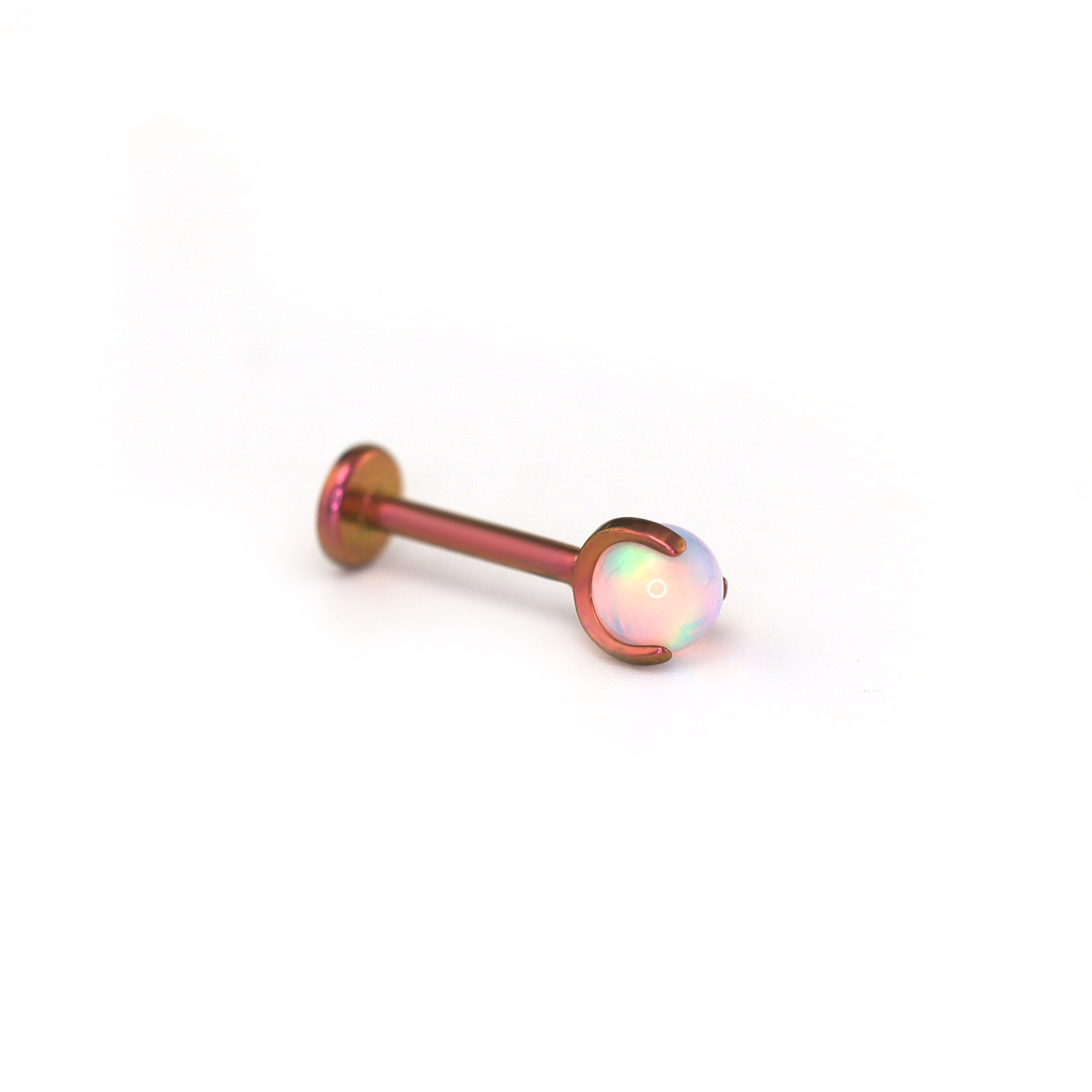 High-Saturation Nebula Opal Internally Threaded Titanium Studs