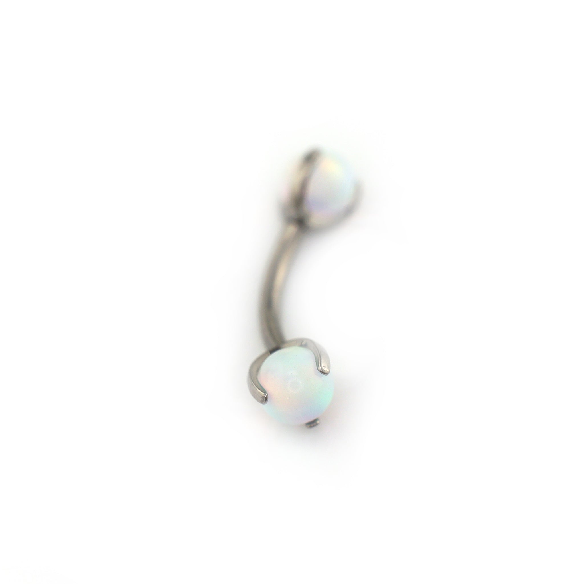 High-Saturation Nebula Opal Internally Threaded Titanium Rook Jewelry