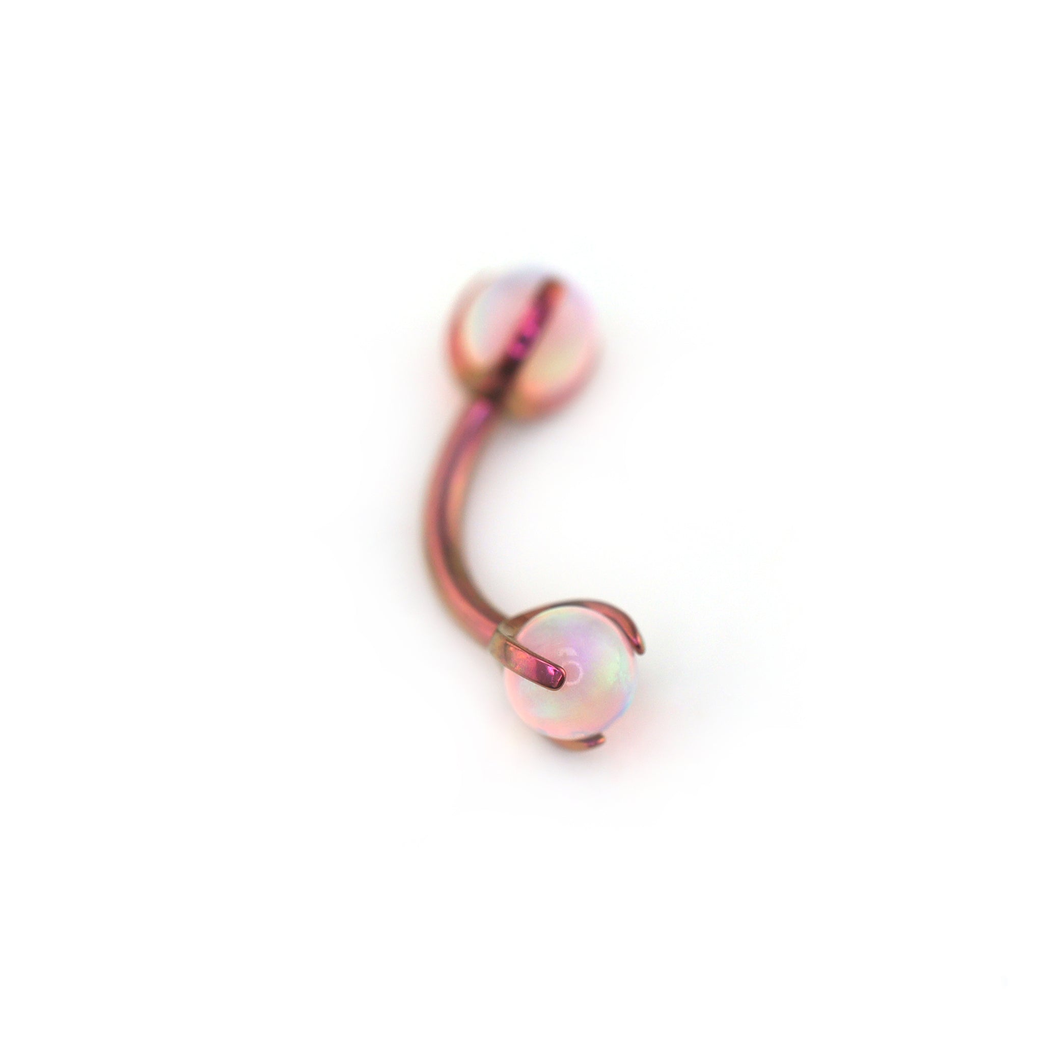 High-Saturation Nebula Opal Internally Threaded Titanium Rook Jewelry