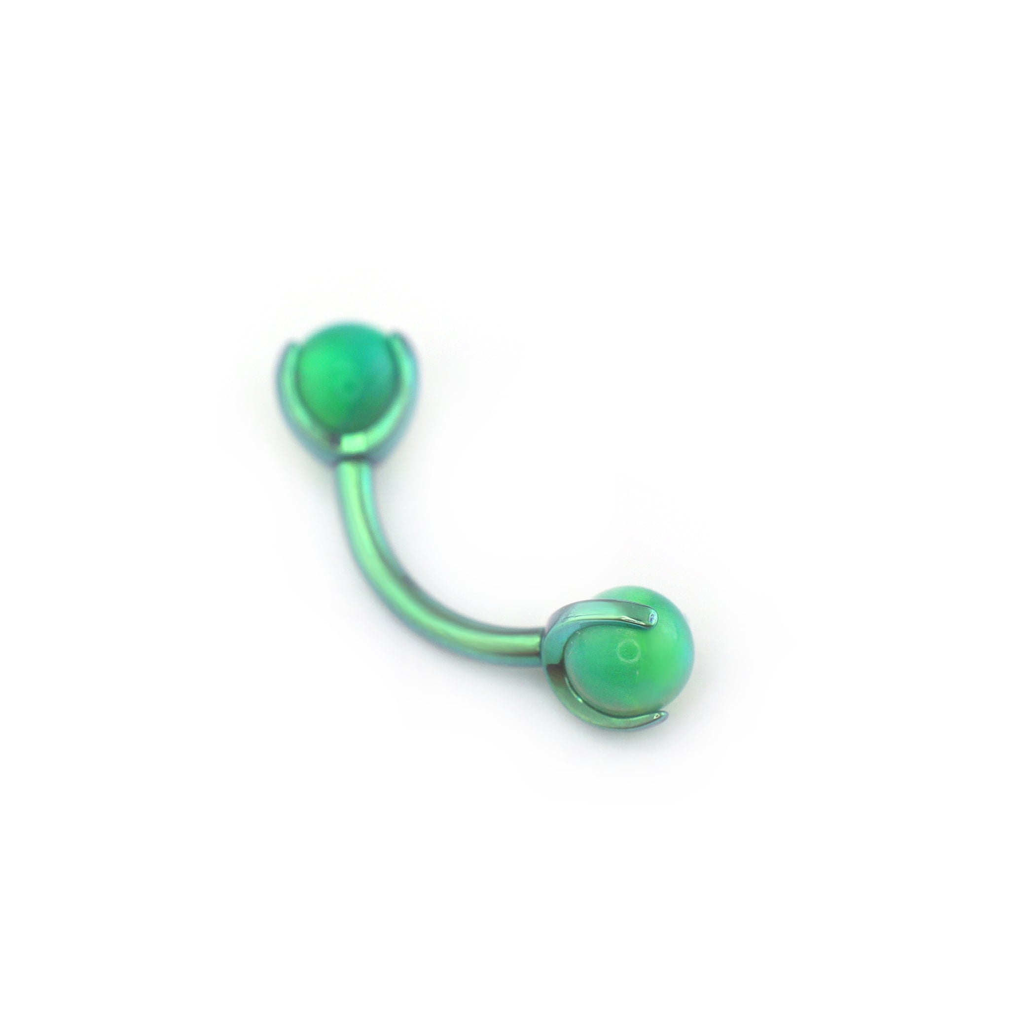 High-Saturation Nebula Opal Internally Threaded Titanium Rook Jewelry