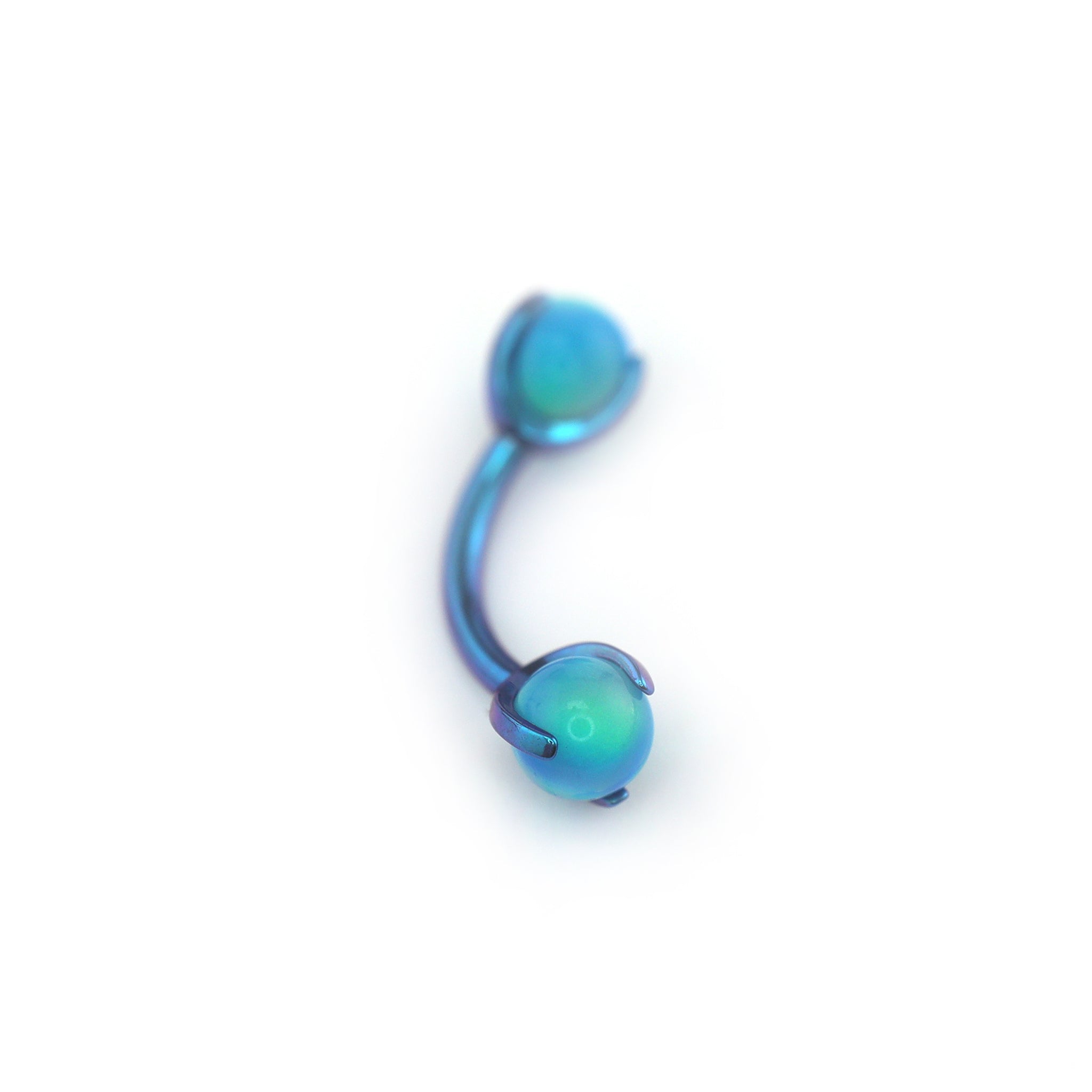High-Saturation Nebula Opal Internally Threaded Titanium Rook Jewelry