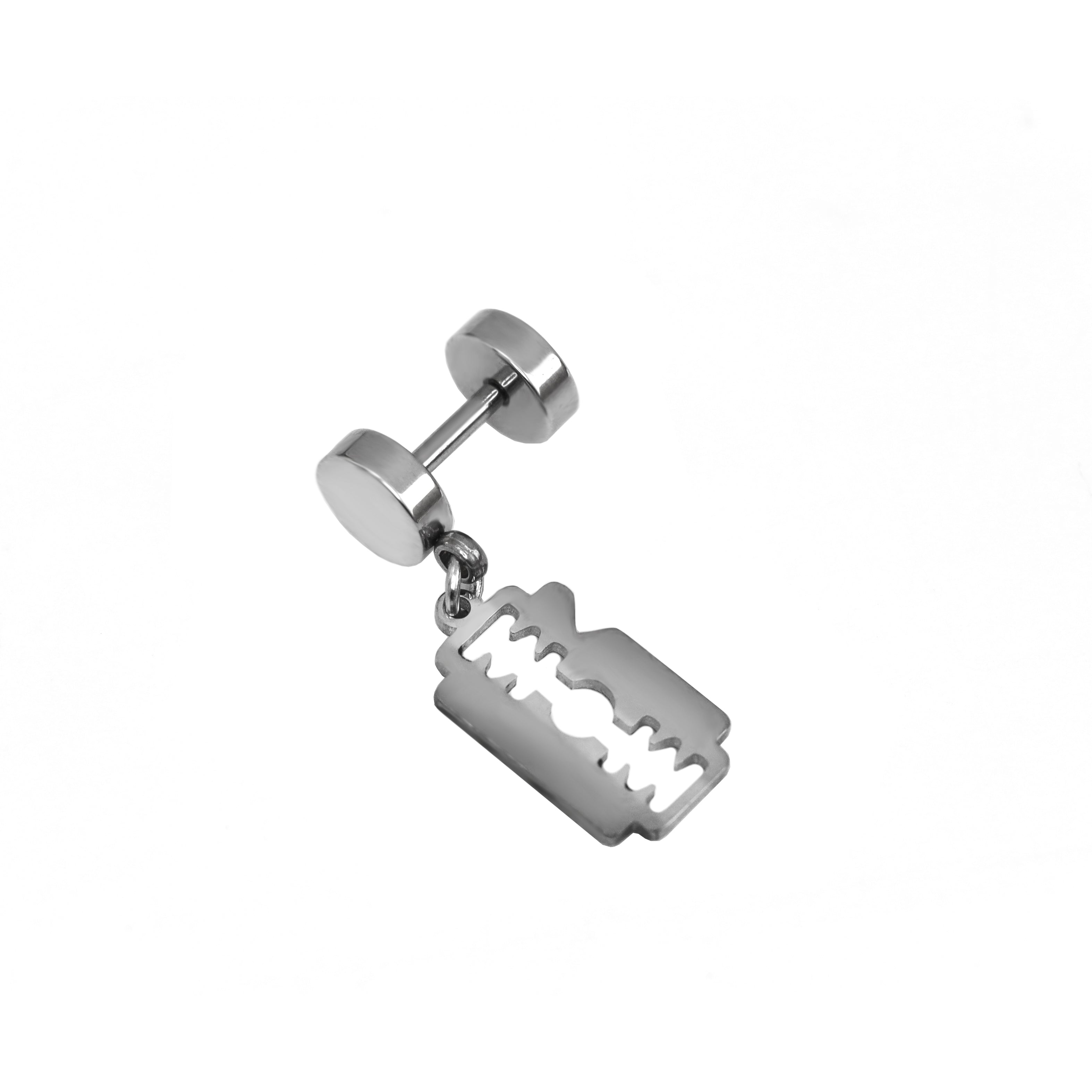 PAIR OF Blade Pendant Externally Threaded Stainless Steel Ear Studs