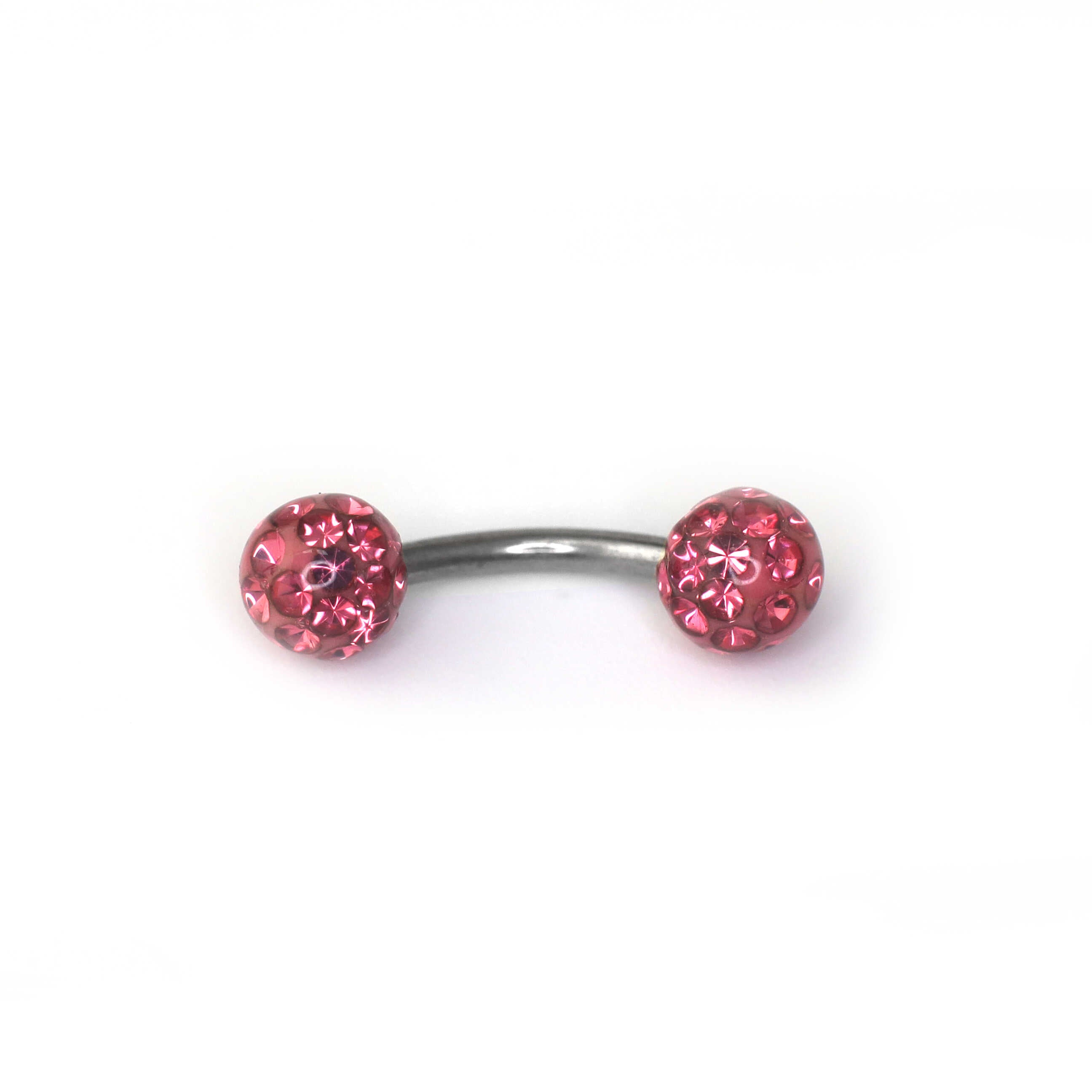 16G Full CZ Externally Threaded Stainless Steel Brow Studs