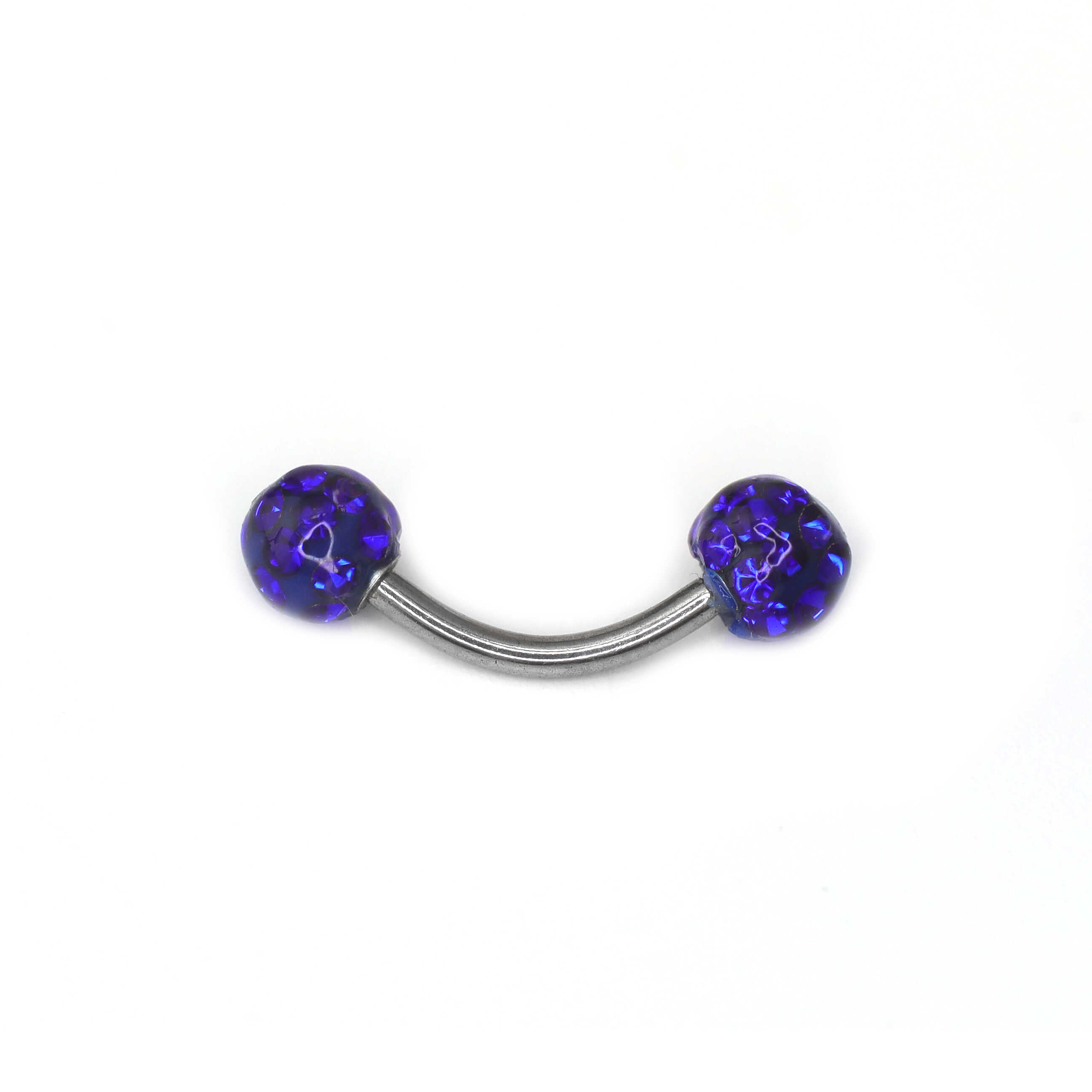 16G Full CZ Externally Threaded Stainless Steel Brow Studs