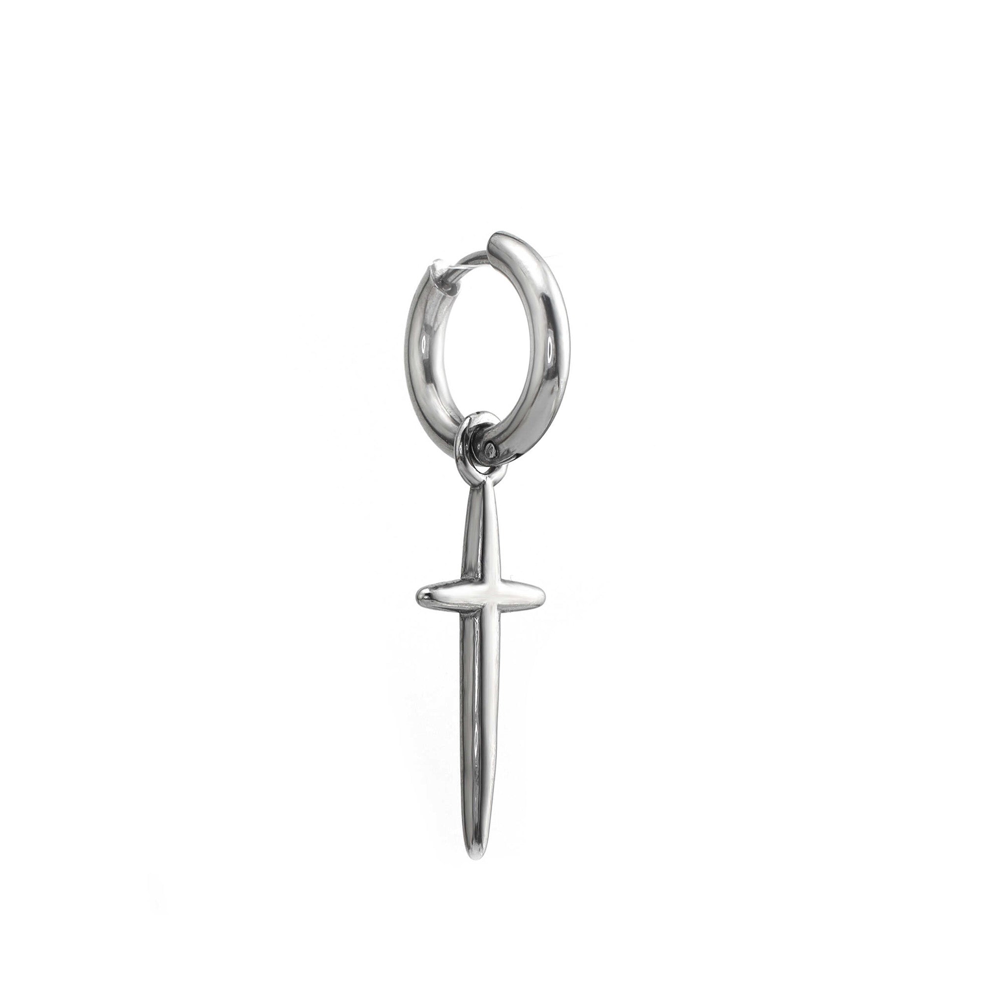 Minimalist 3D Large Cross Stainless Steel Earrings