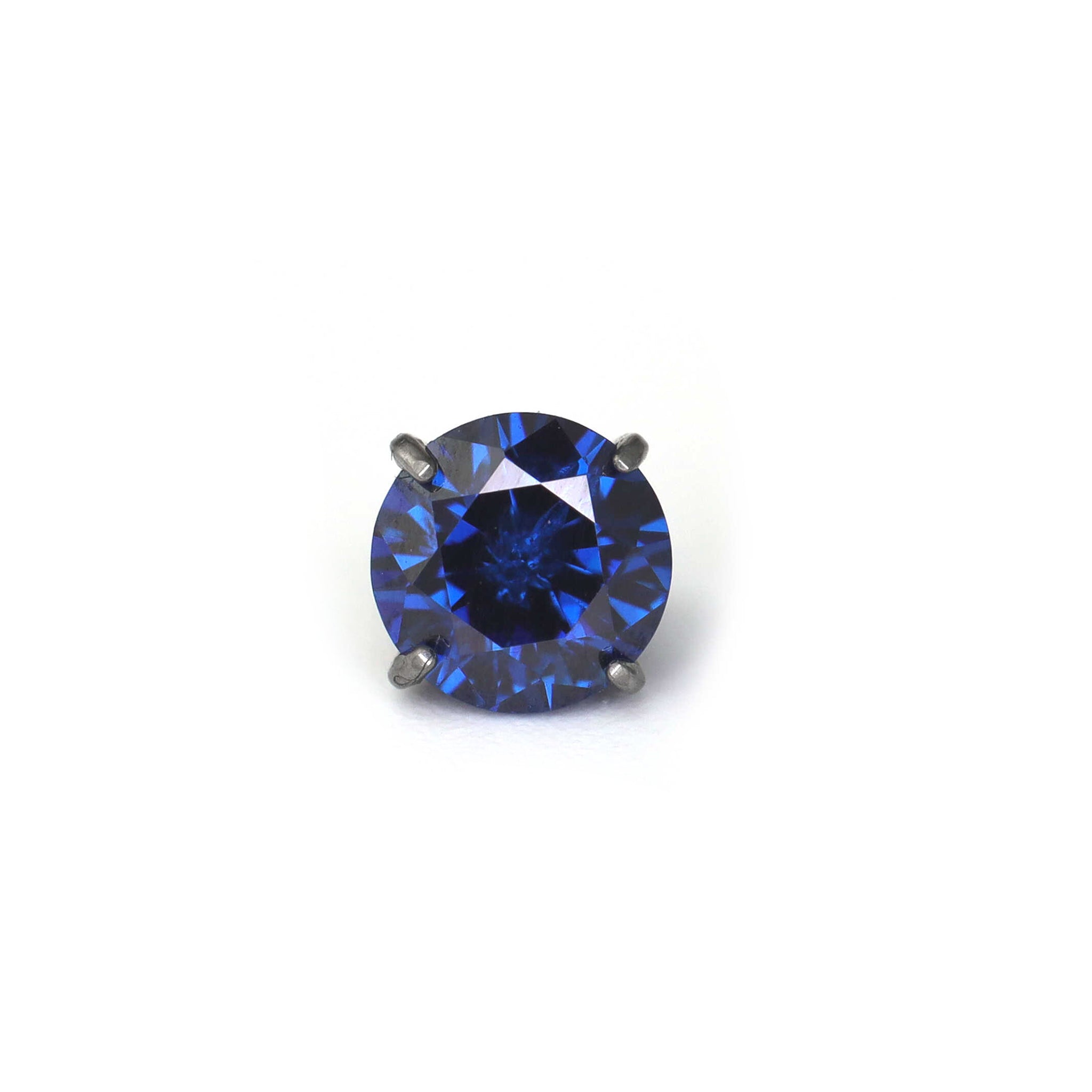 Blue CZ Internally Threaded Titanium Studs ph2