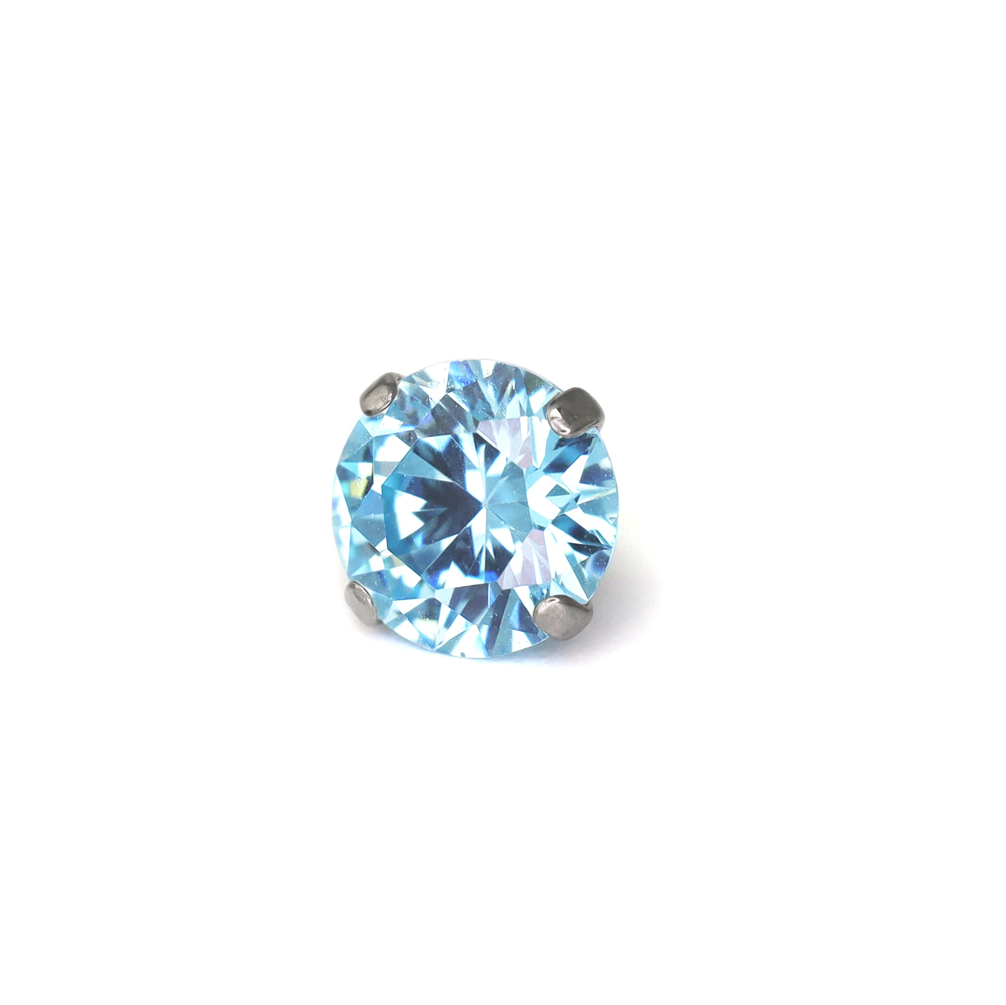 Blue CZ Internally Threaded Titanium Studs ph2