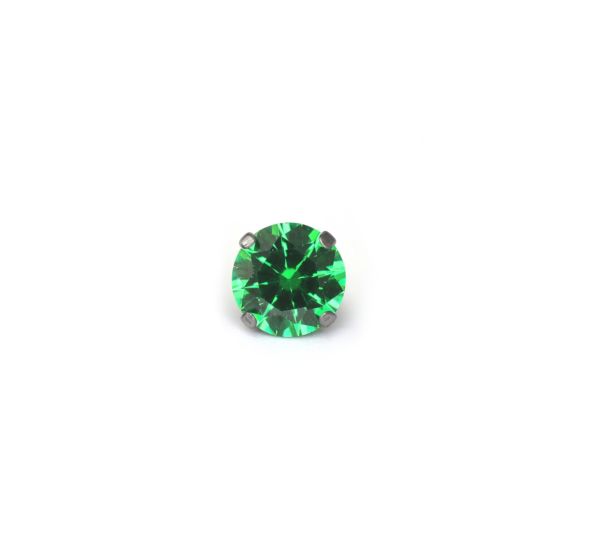 Purple & Green CZ Internally Threaded Titanium Studs ph2