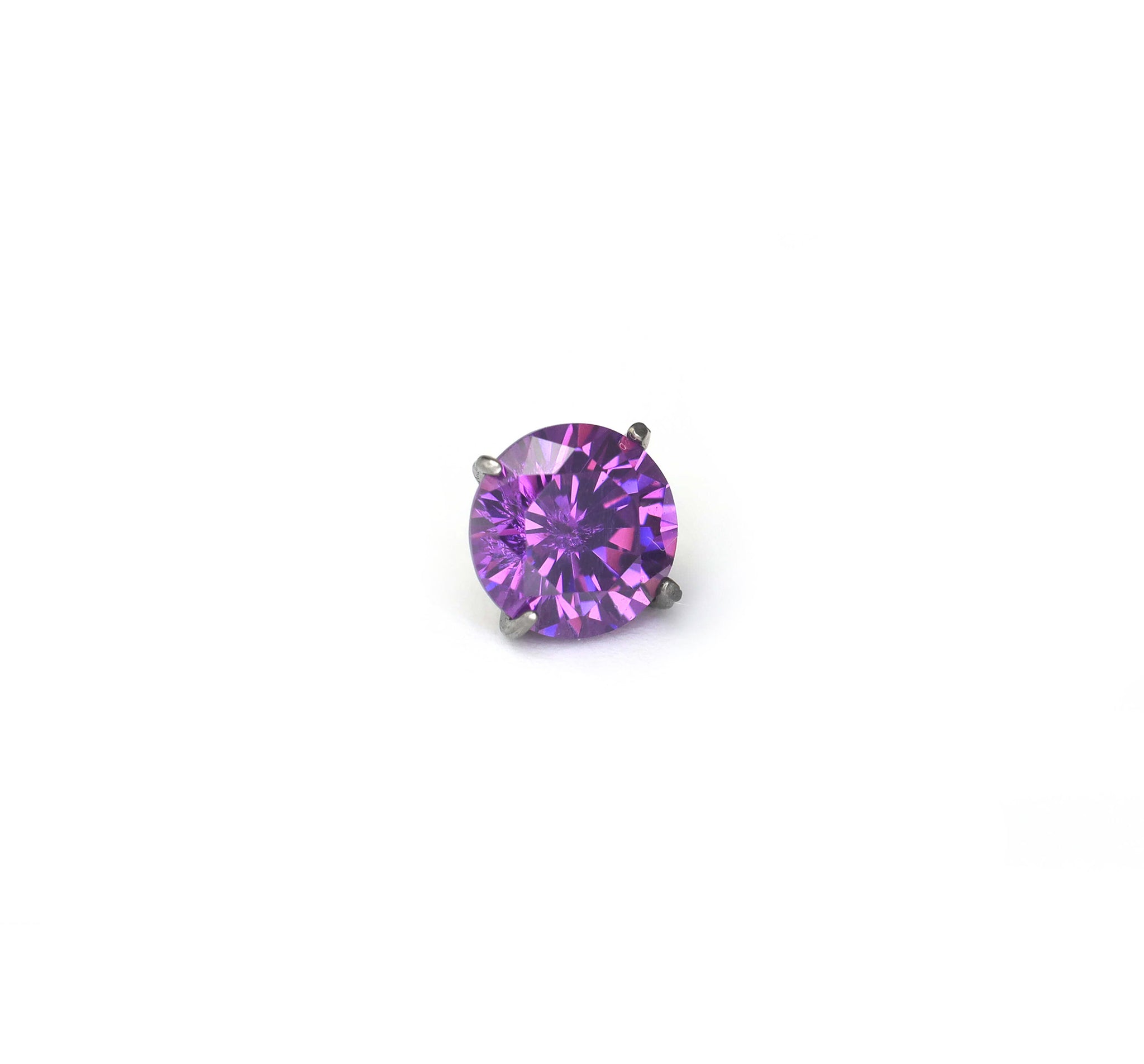 Purple & Green CZ Internally Threaded Titanium Studs ph2