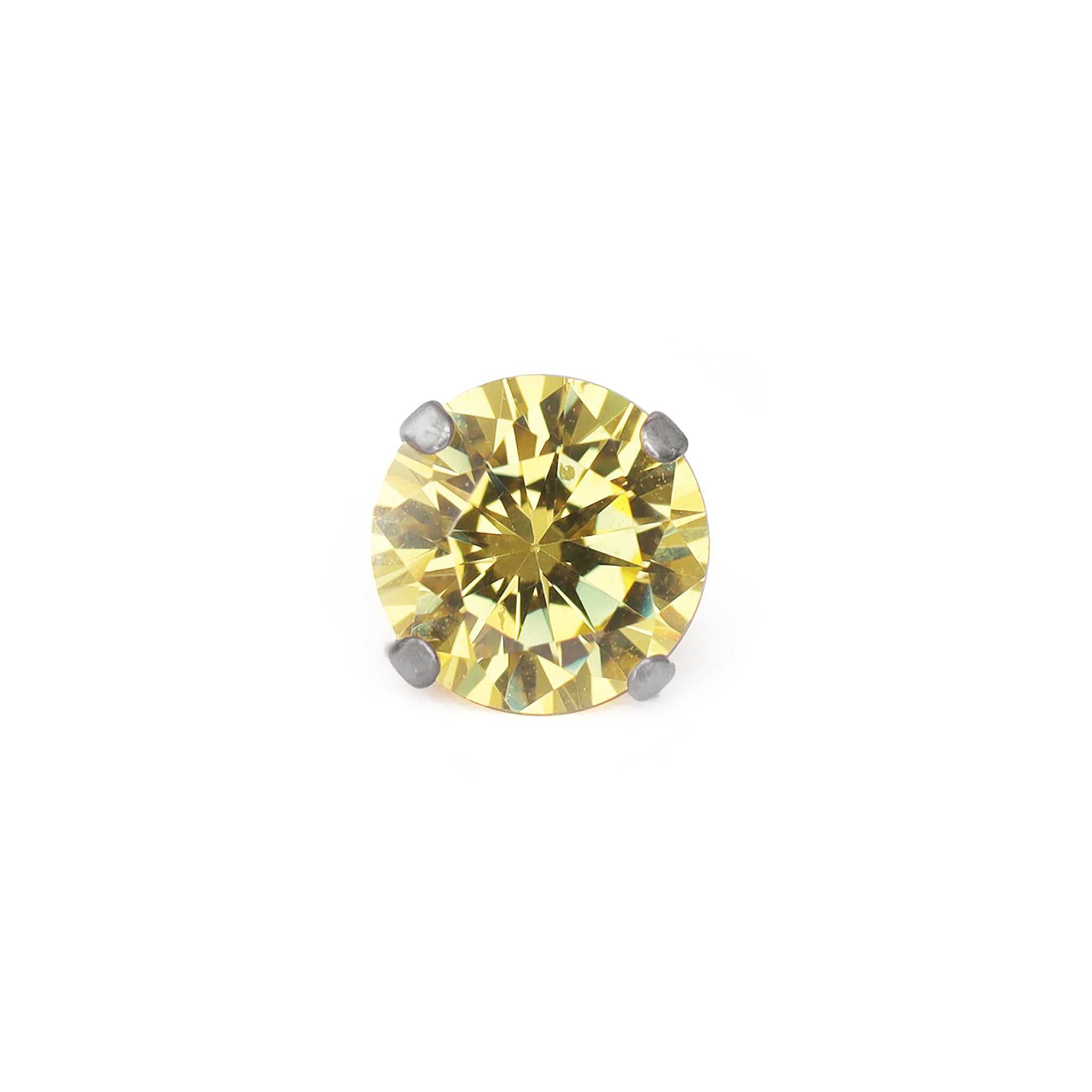 Yellow CZ Internally Threaded Titanium Studs ph2