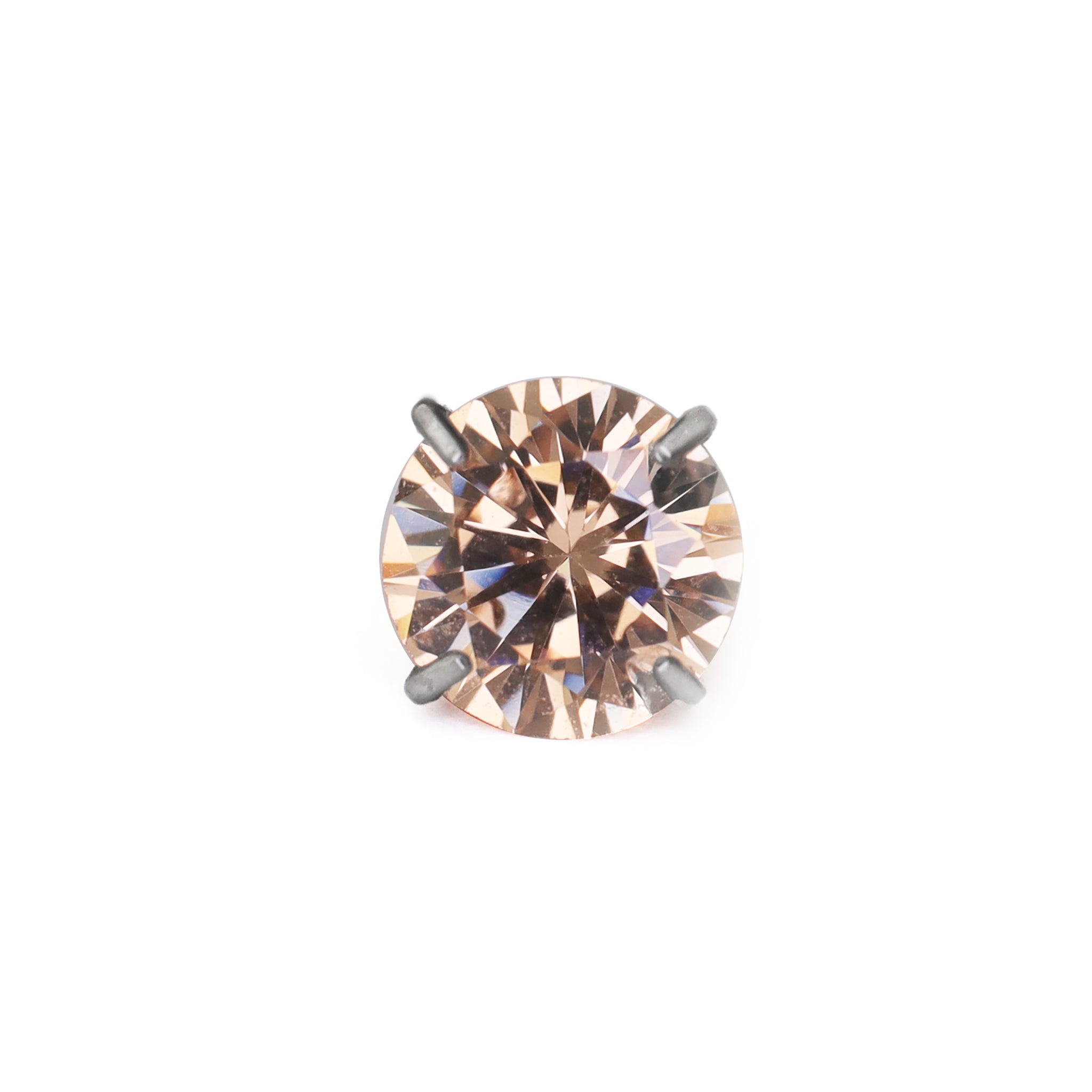Yellow CZ Internally Threaded Titanium Studs ph2
