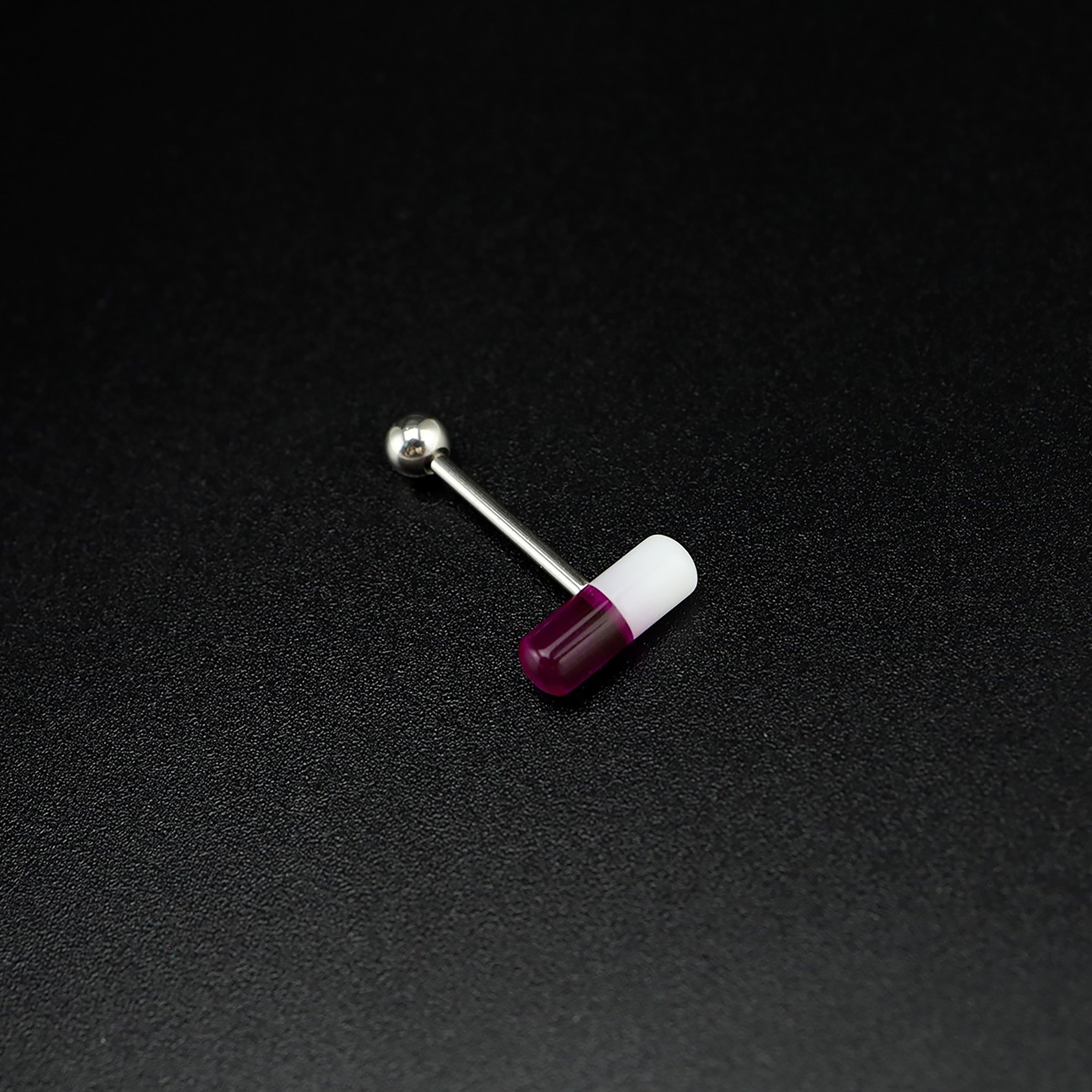 Funny Pill Acrylic Tongue Barbell