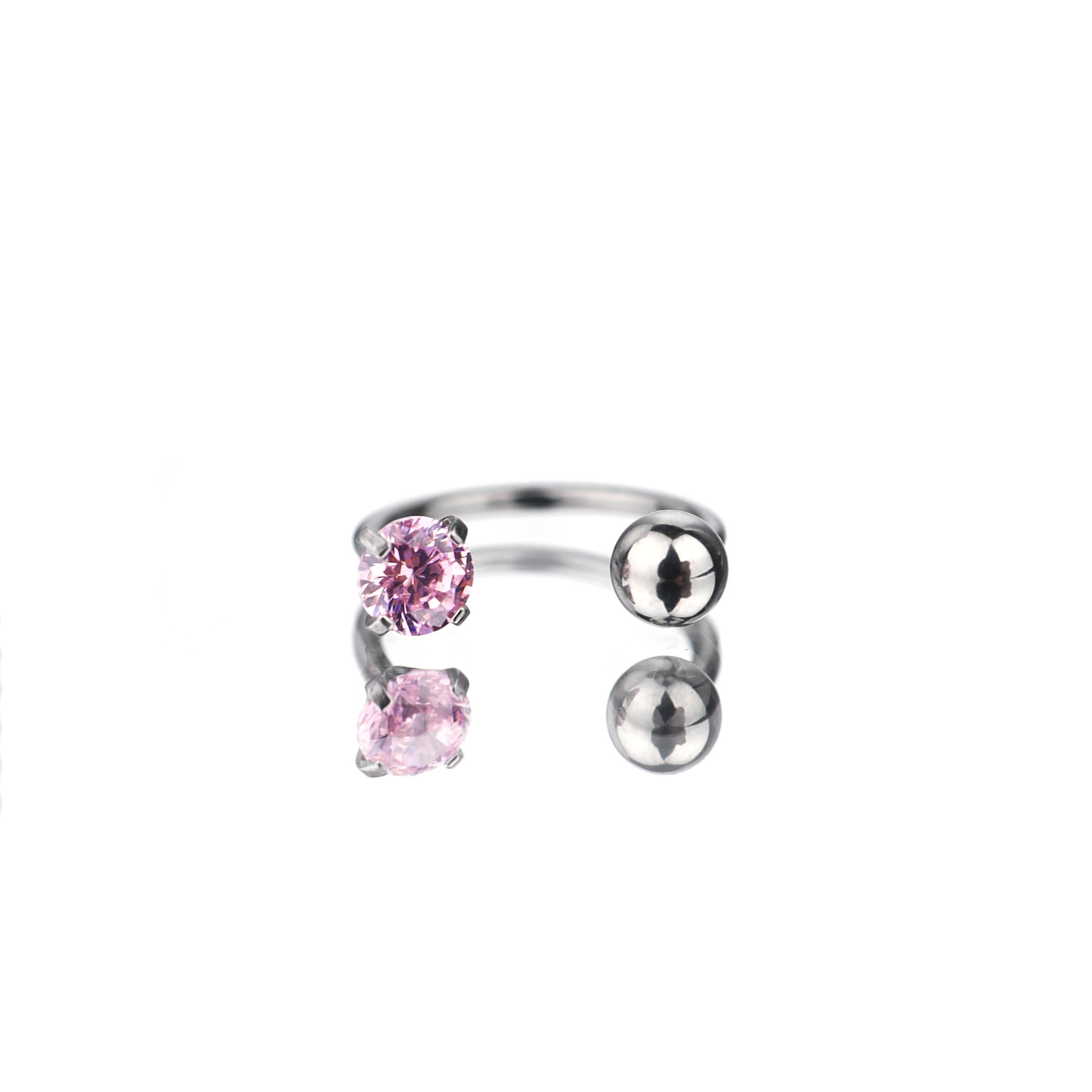20G Thin Gauge CZ Horseshoe Ring