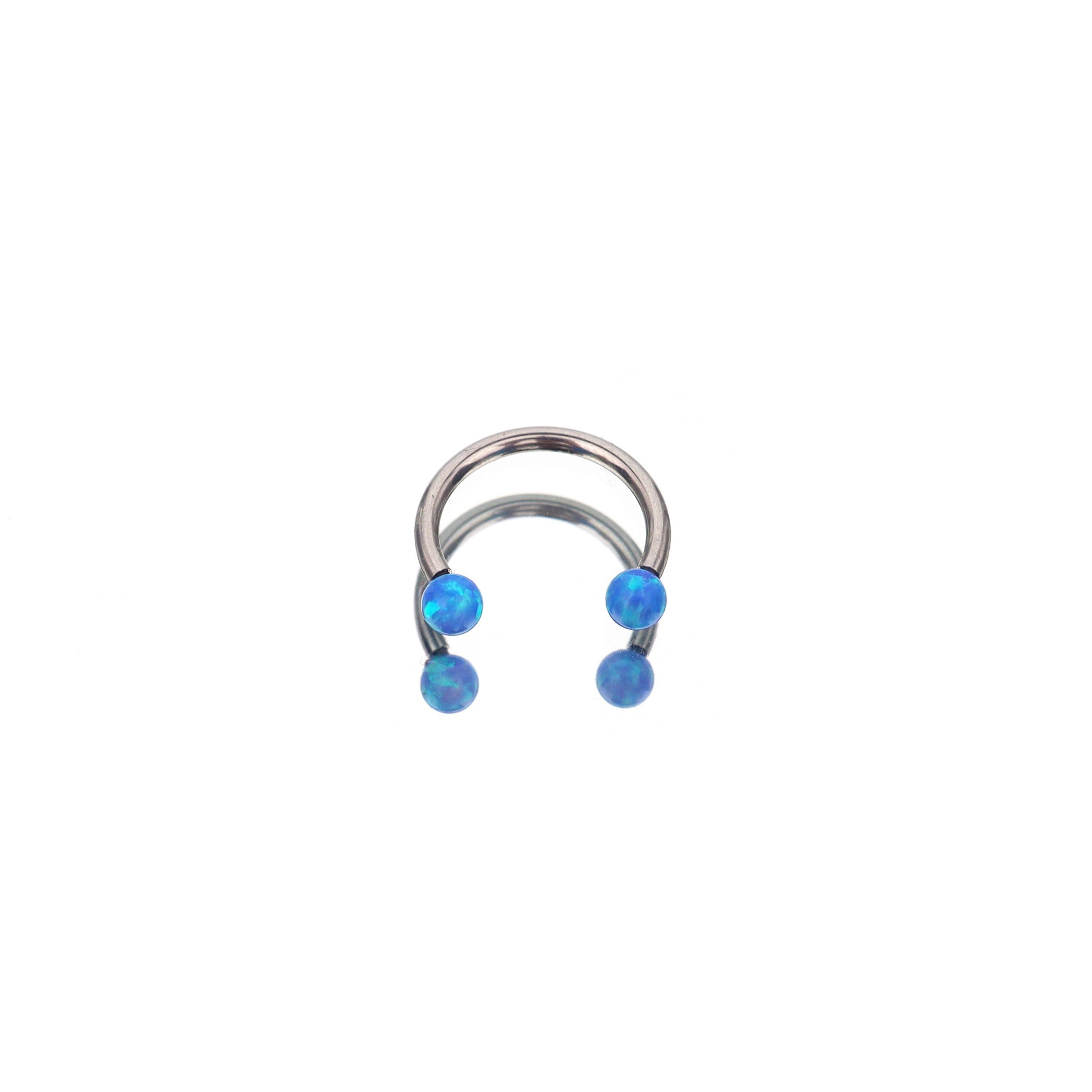 16G Opal Internally Threaded Horseshoe Ring