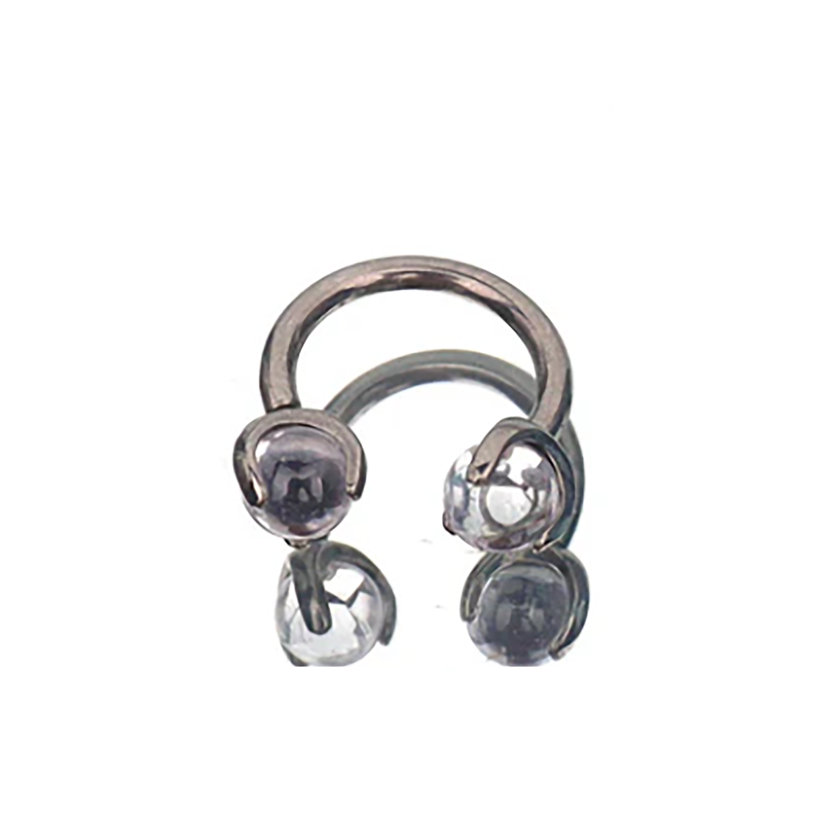 16G CZ ball Titanium Horseshoe Ring