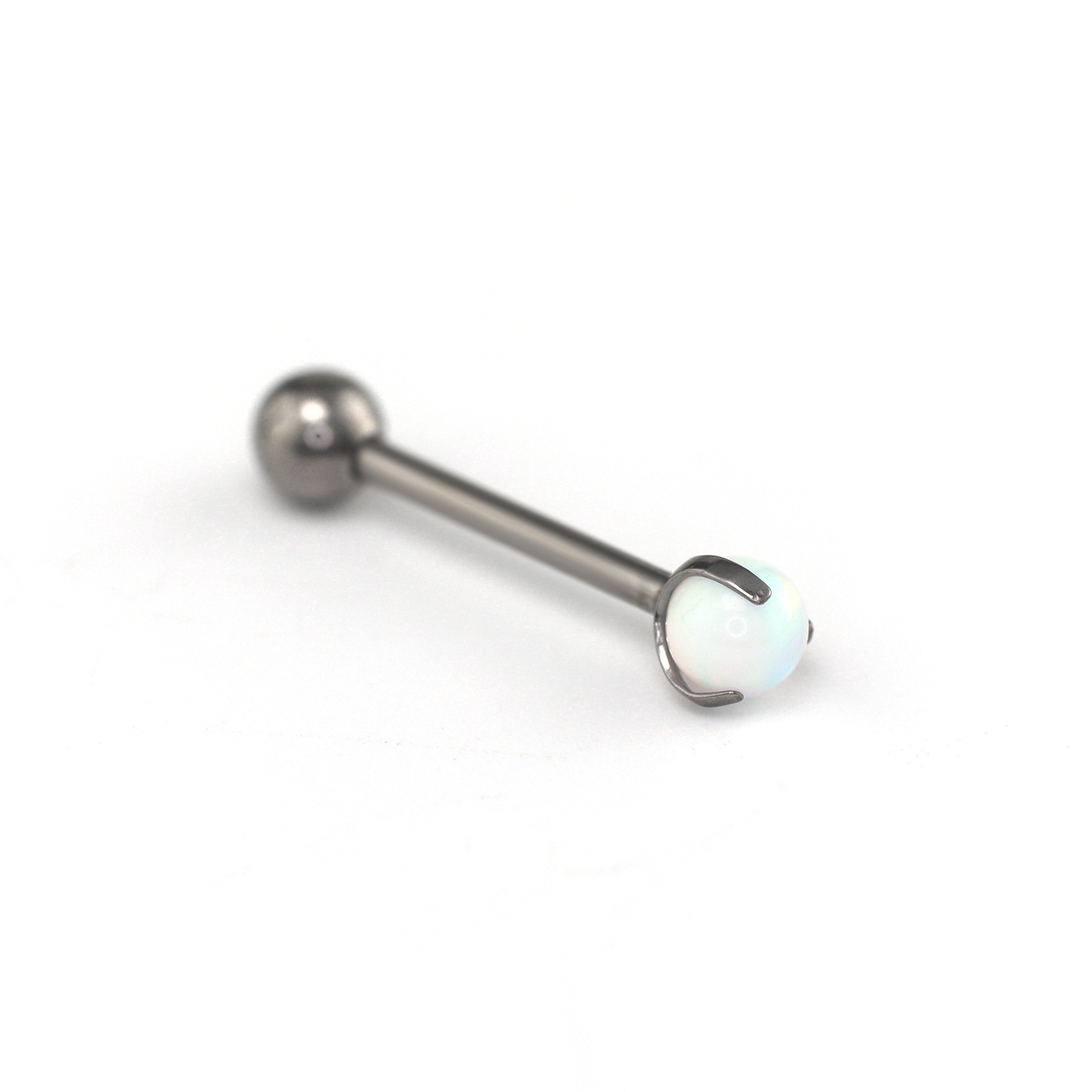 Claw Set Opal Internally Threaded Titanium barbell stud