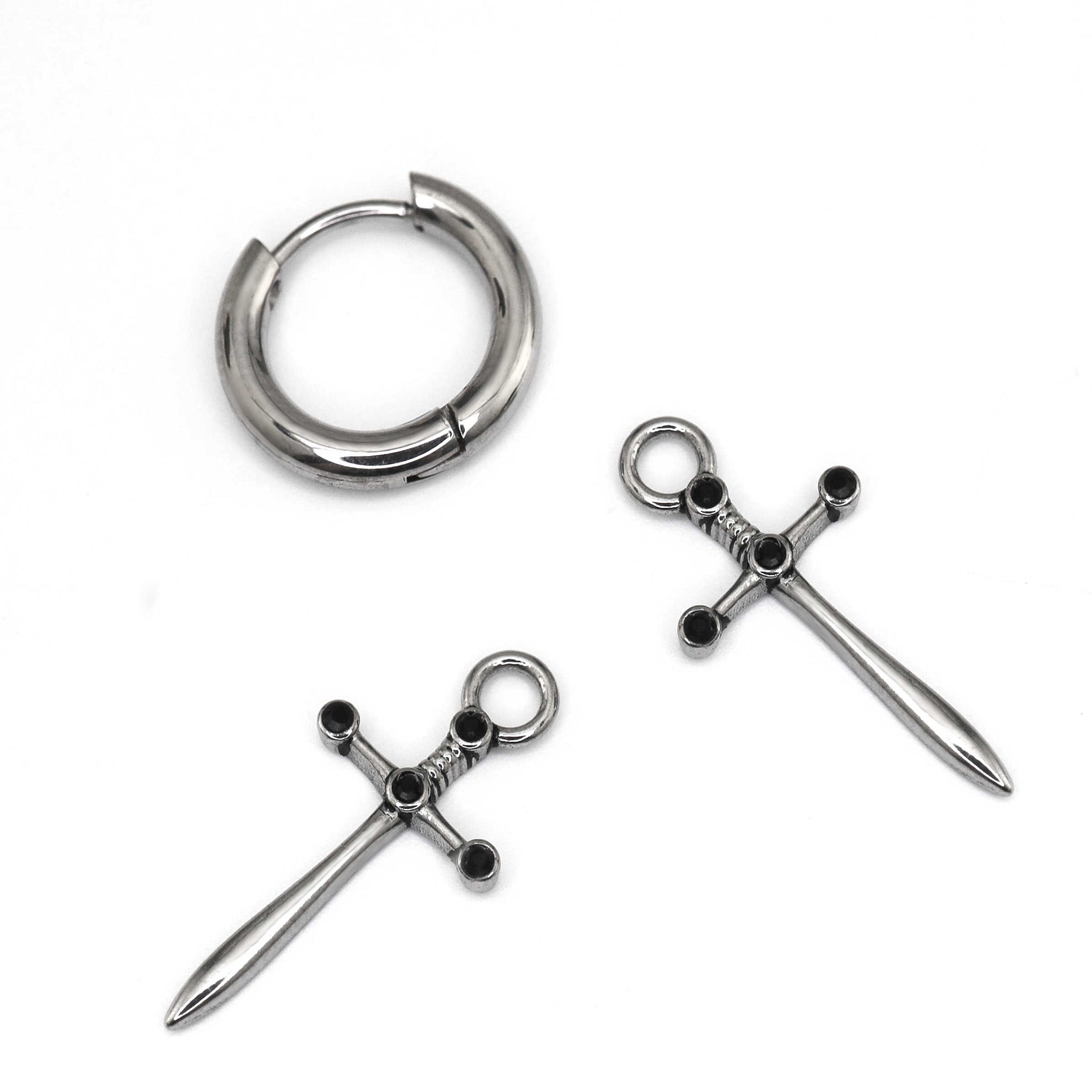 Dagger Statement stainless steel Earrings ph1