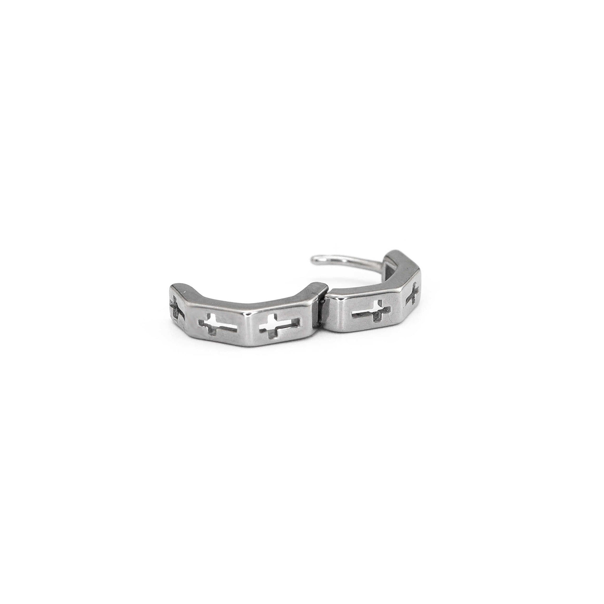 Openwork Hexagon Cross stainless steel Earrings ph1