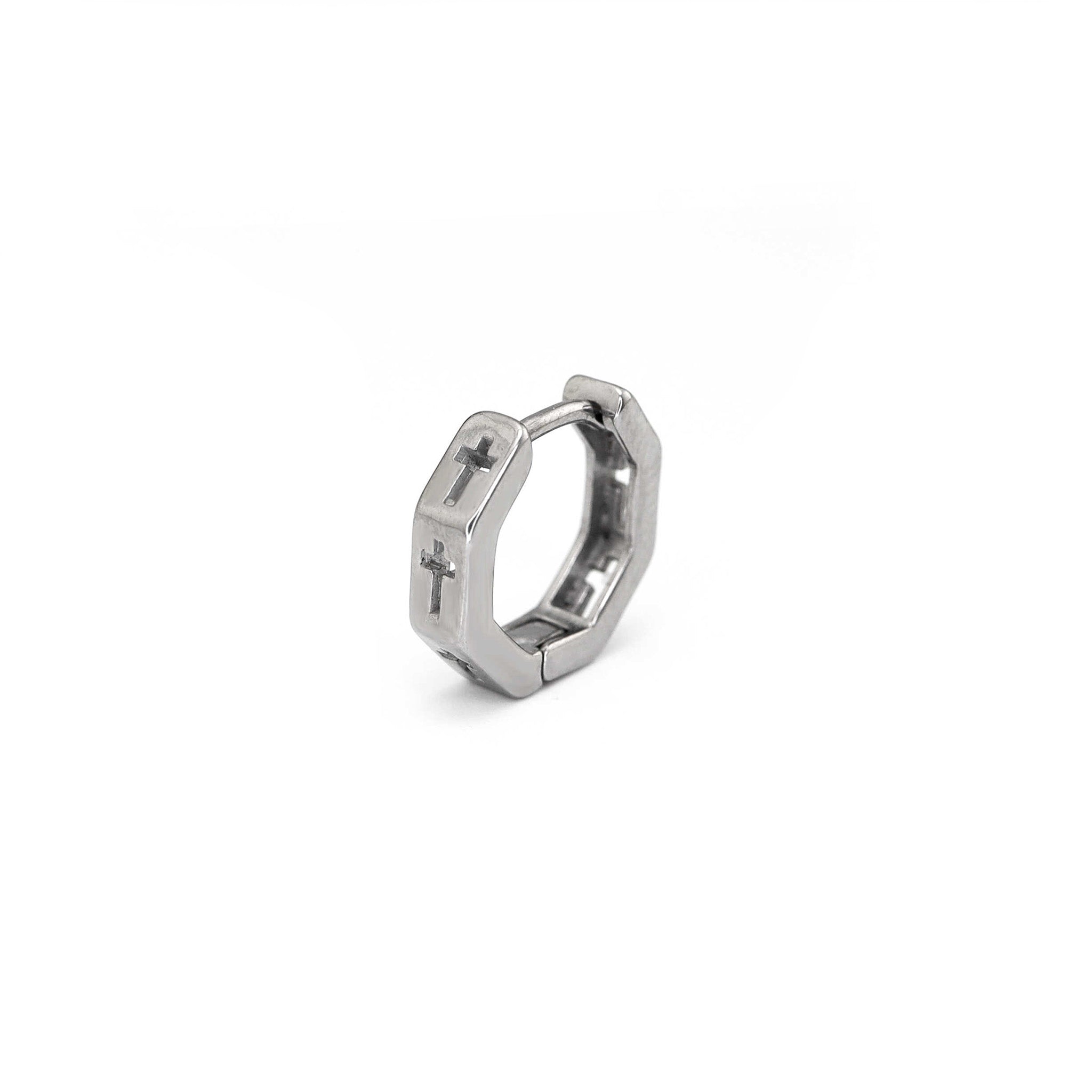 Openwork Hexagon Cross stainless steel Earrings ph1