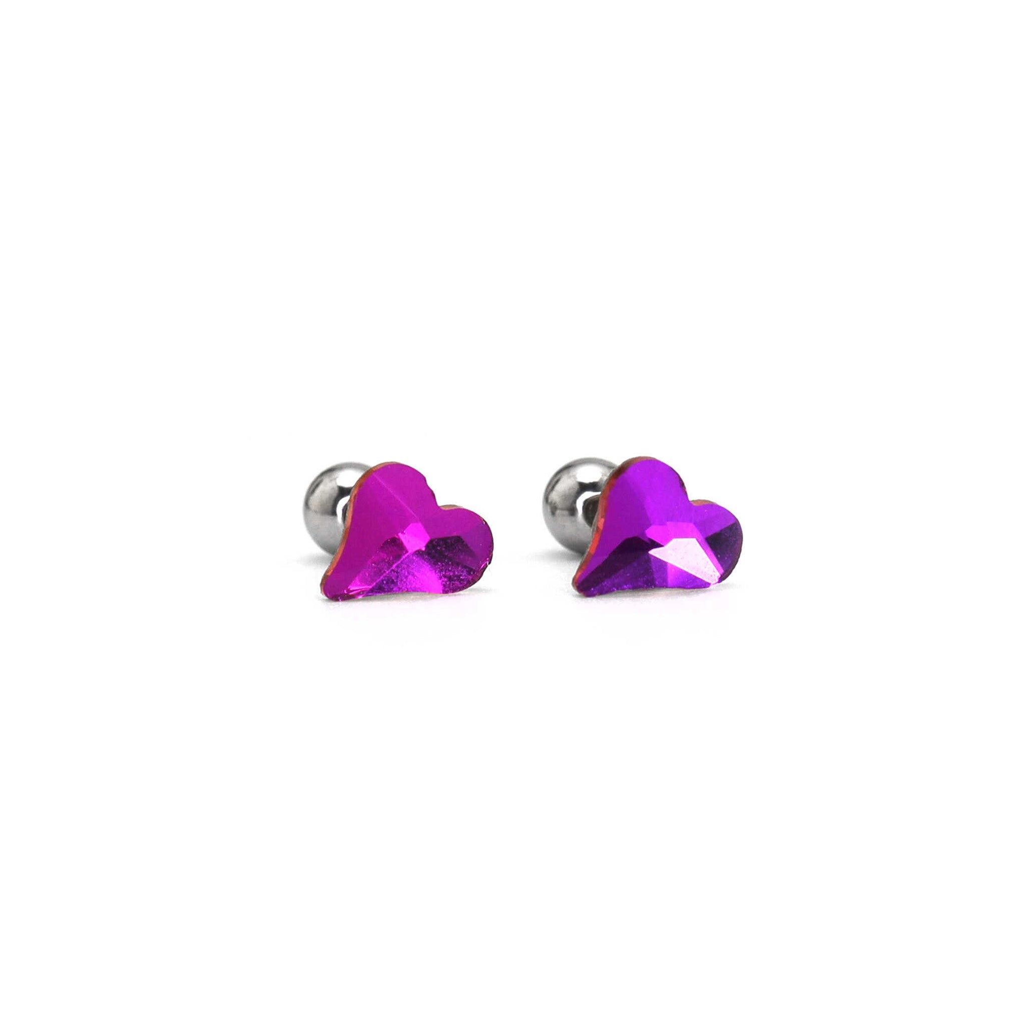 PAIR OF Rainbow CZ Spider Internally Threaded Titanium Studs ph1