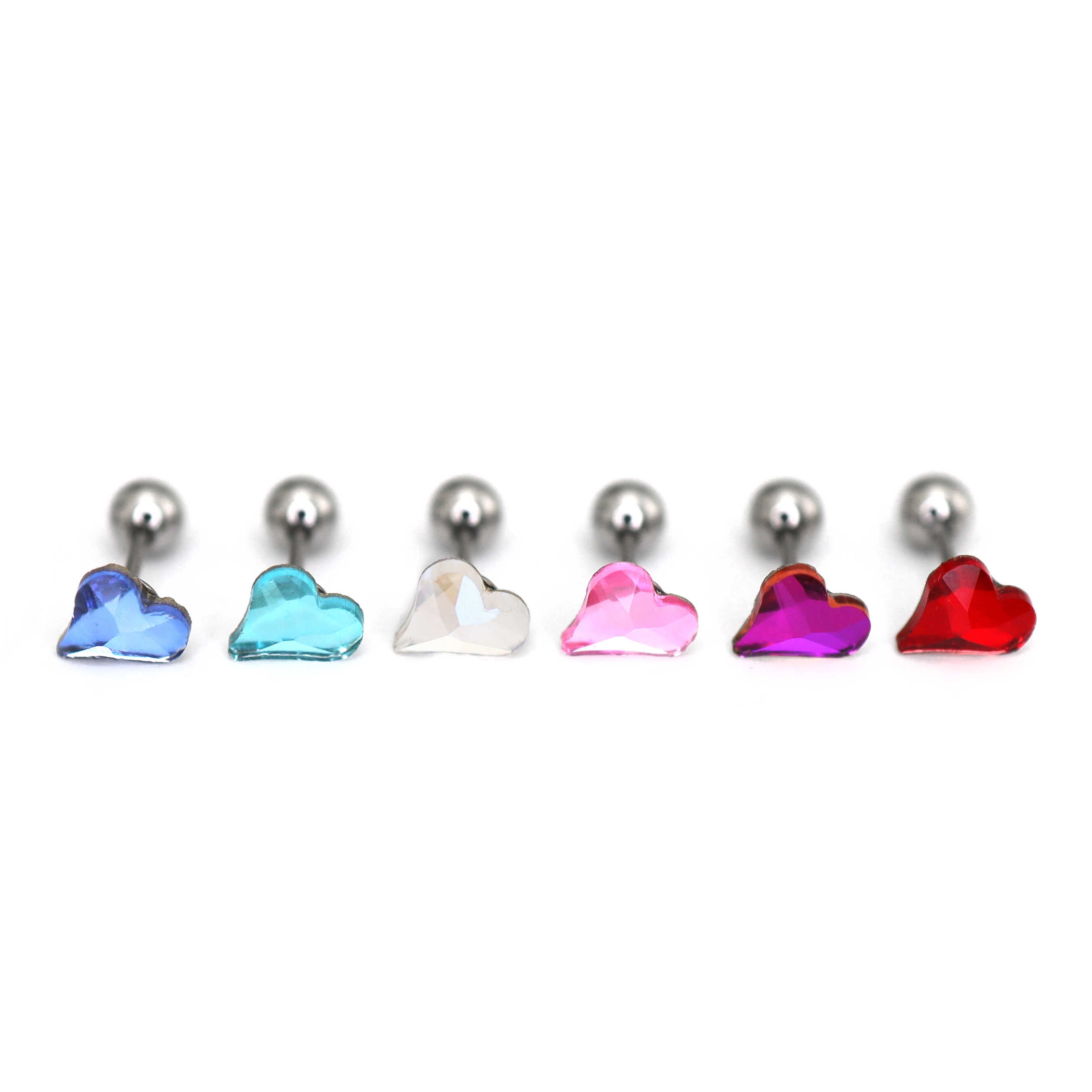 PAIR OF Rainbow CZ Spider Internally Threaded Titanium Studs ph1