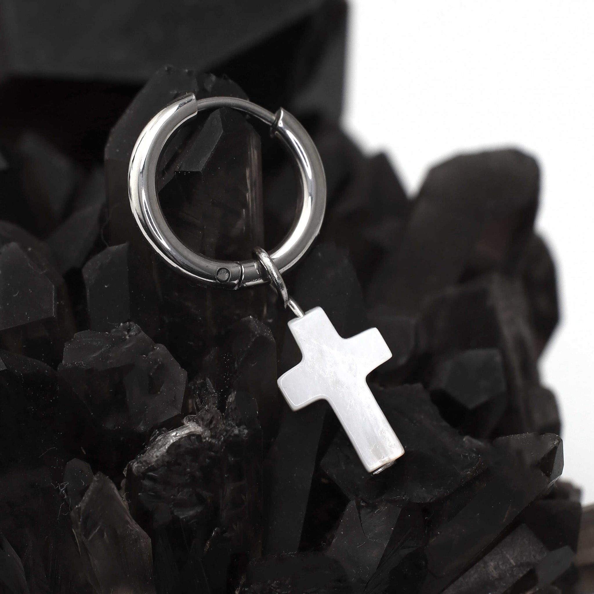 Resin Cross Pendant stainless steel Earrings ph1