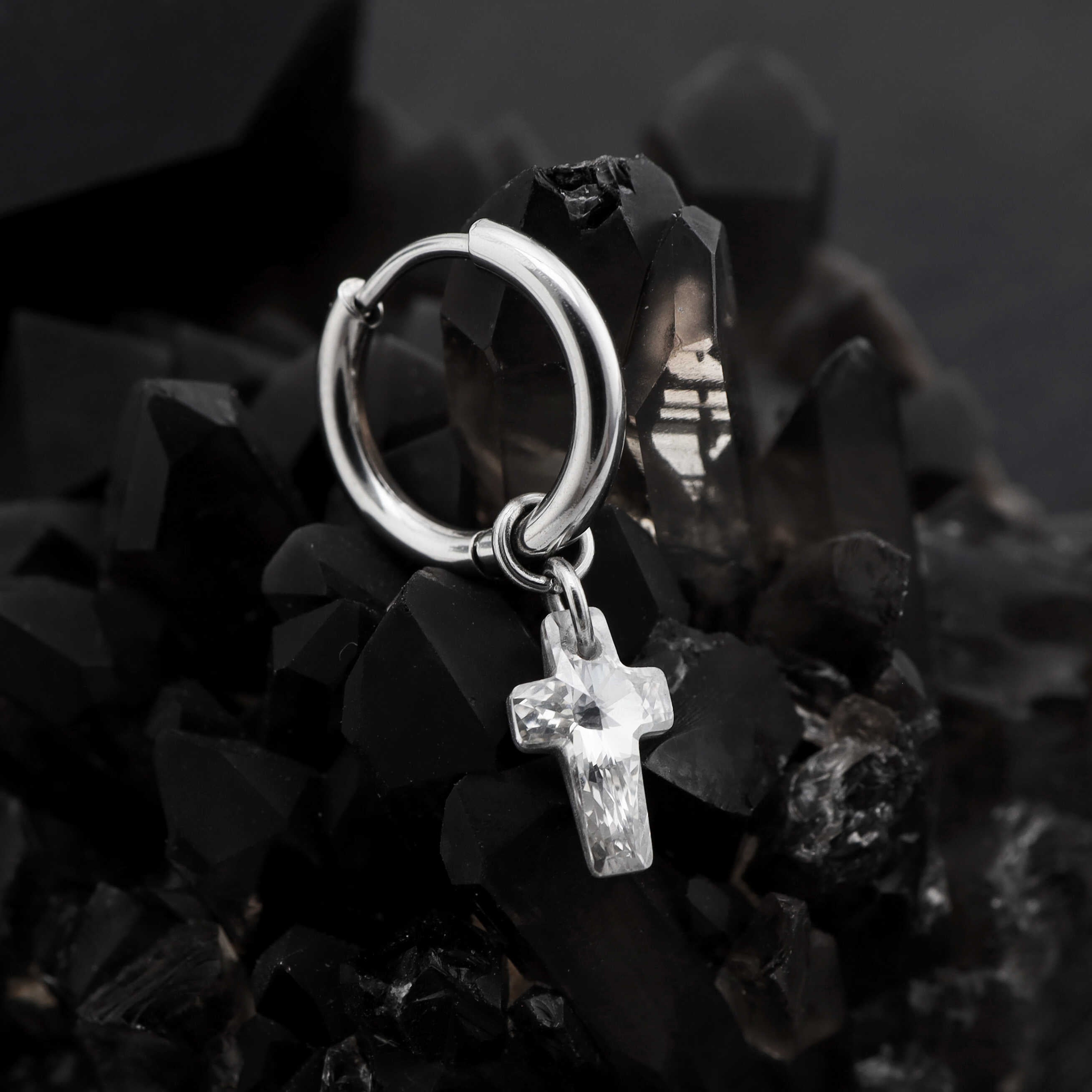 Cross CZ stainless steel Earrings ph1