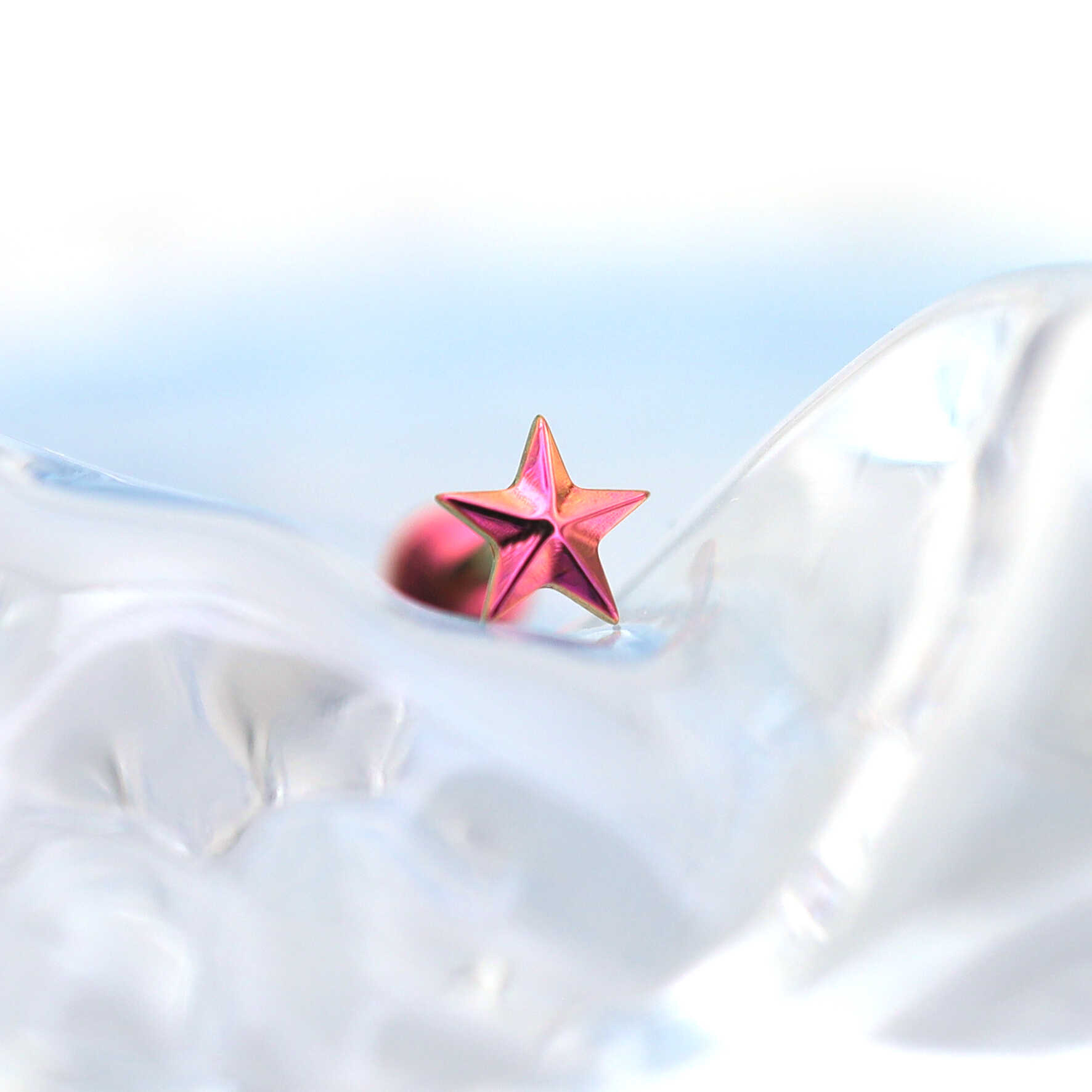 3D Engraved Pentagram Internally Threaded Titanium Studs ph1