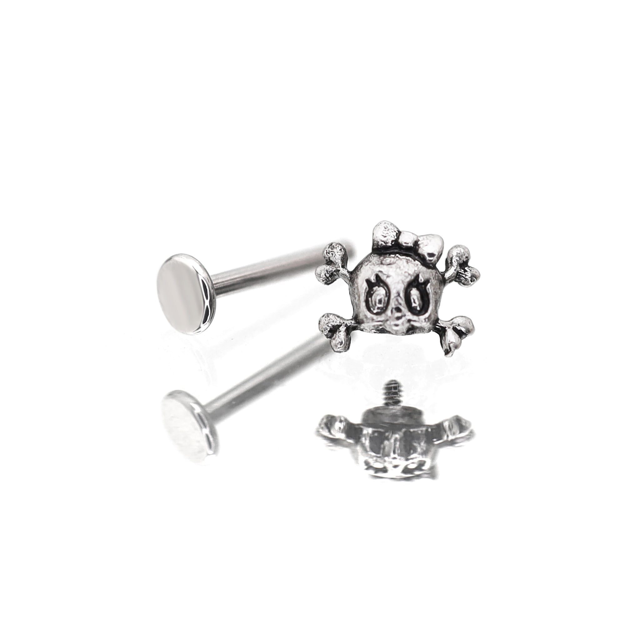 Skull Bow Internally Threaded stainless steel Studs ph1