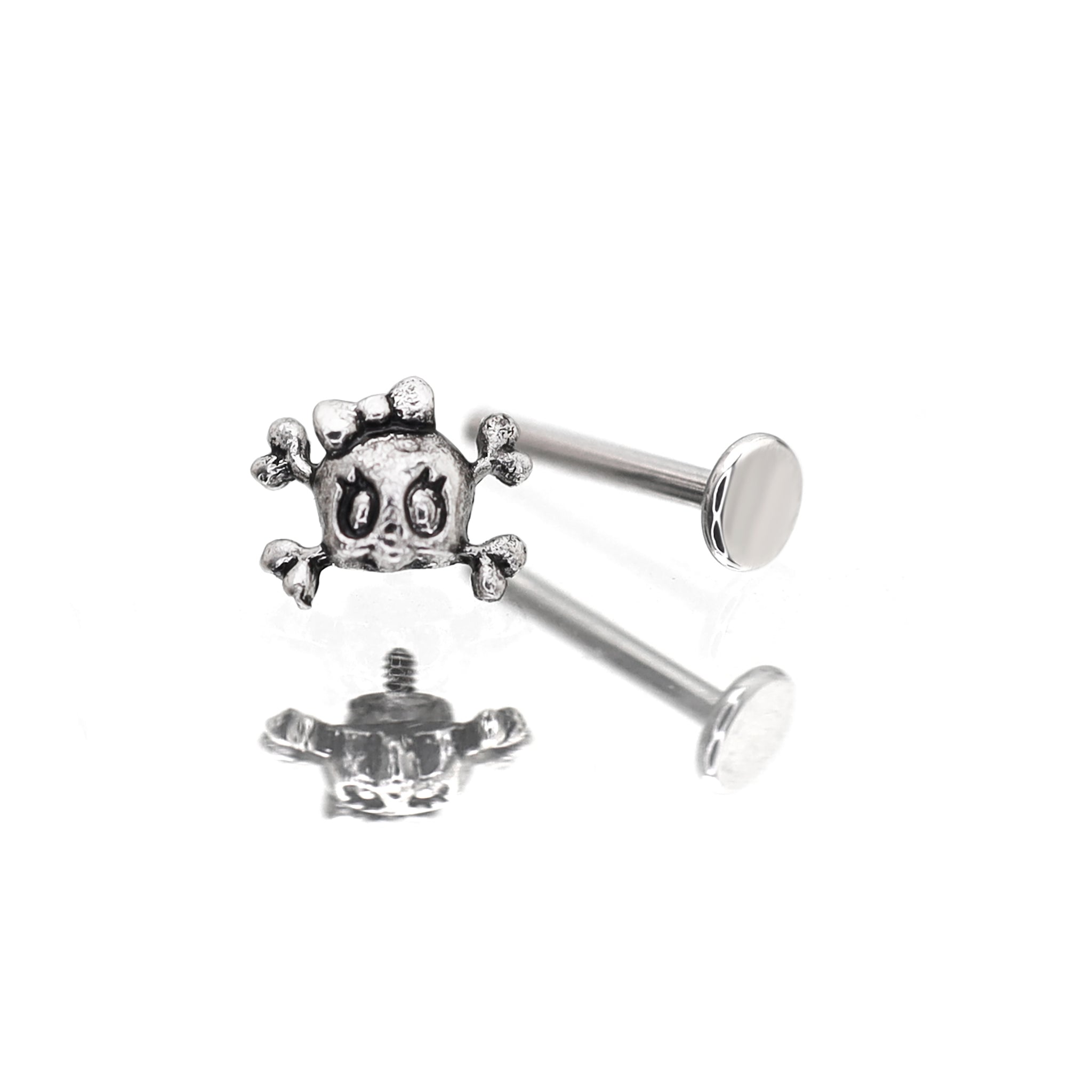 Skull Bow Internally Threaded stainless steel Studs ph1
